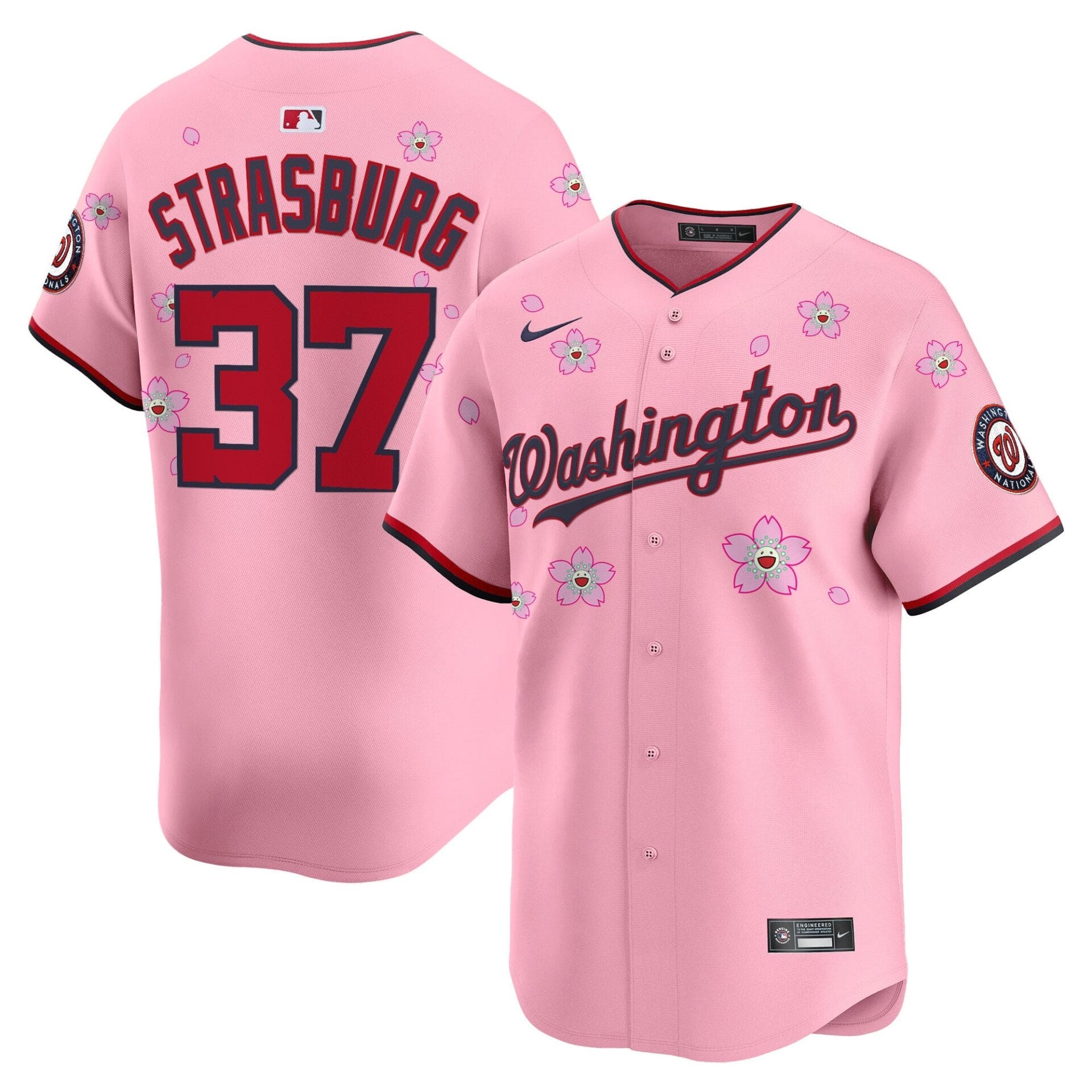 Washington Nationals Cherry Blossom Vapor Premier Limited Jersey - Stitched - Image 11