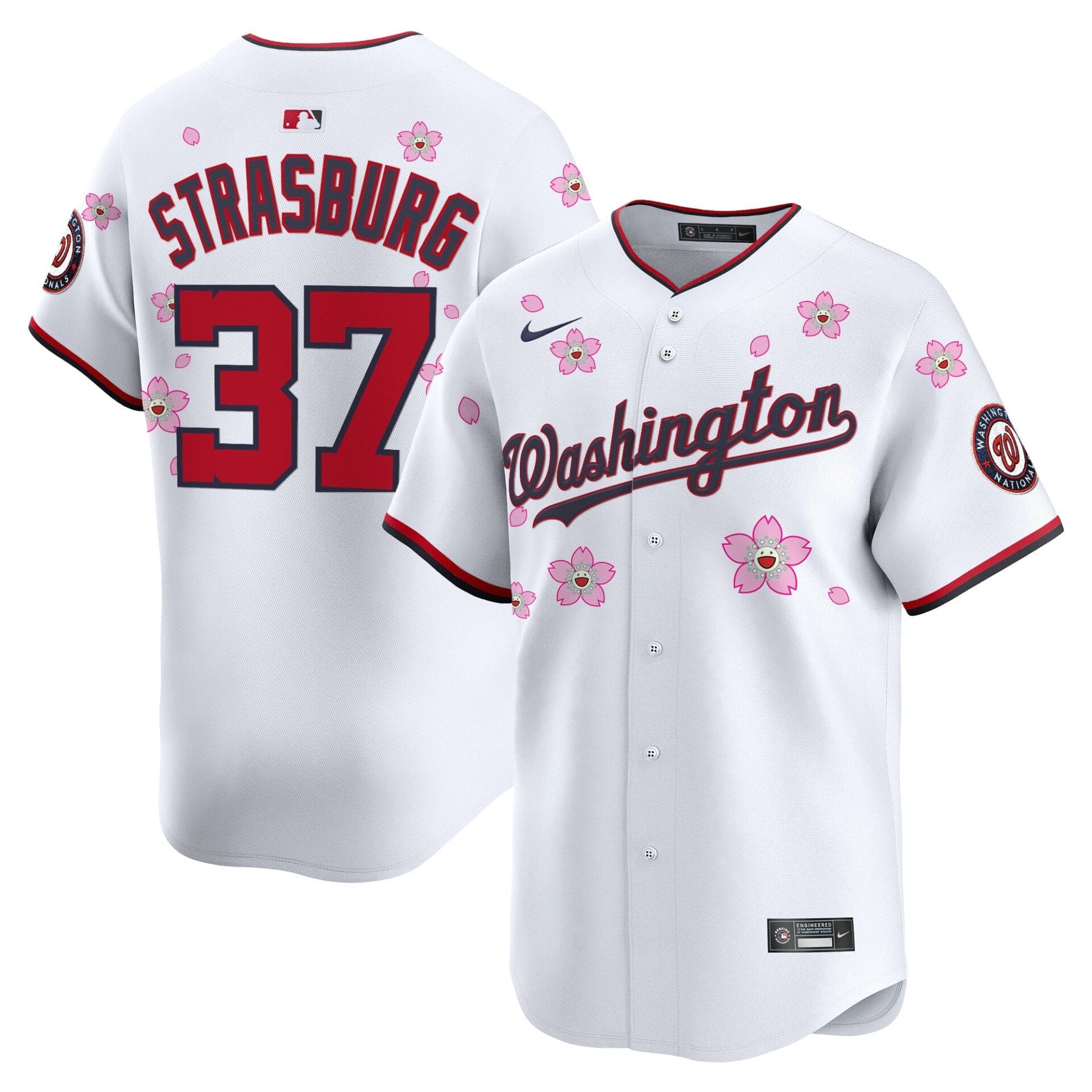 Washington Nationals Cherry Blossom Vapor Premier Limited Jersey - Stitched - Image 3