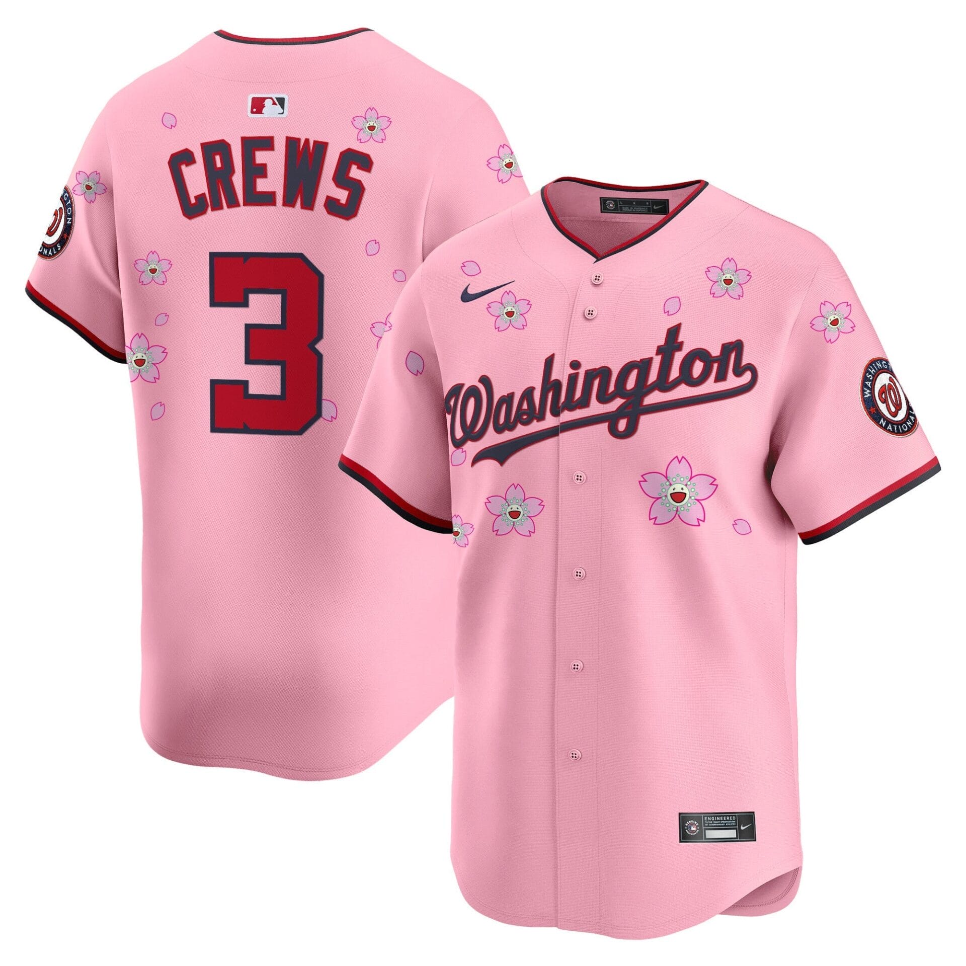Washington Nationals Cherry Blossom Vapor Premier Limited Jersey - Stitched - Image 10