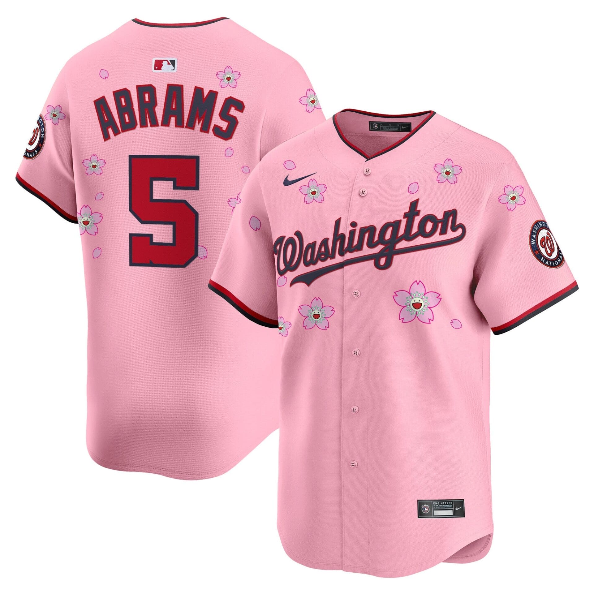 Washington Nationals Cherry Blossom Vapor Premier Limited Jersey - Stitched - Image 9