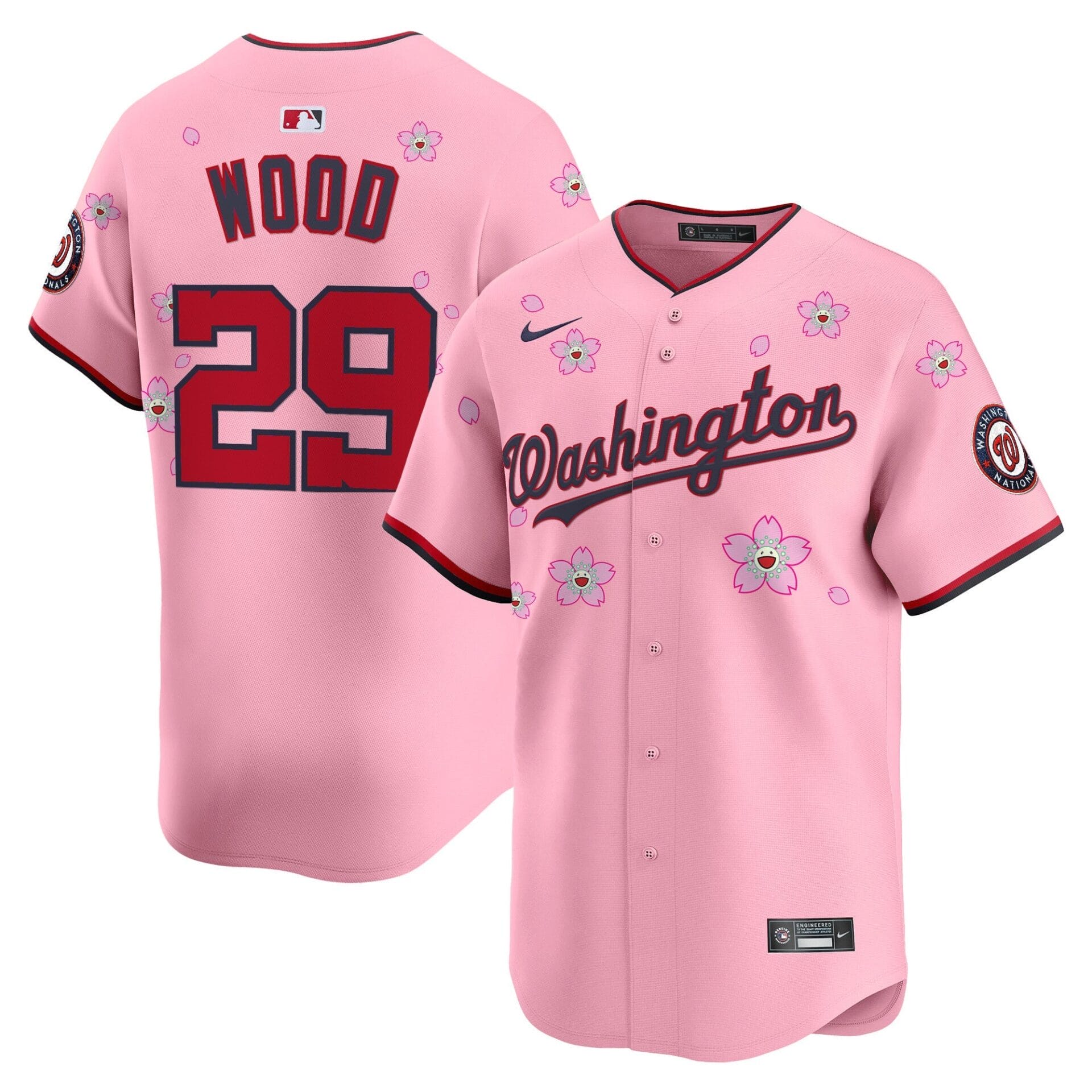 Washington Nationals Cherry Blossom Vapor Premier Limited Jersey - Stitched - Image 13