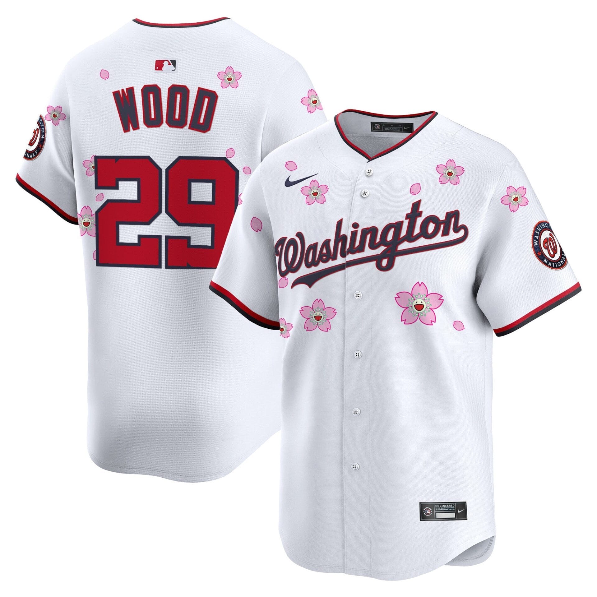 Washington Nationals Cherry Blossom Vapor Premier Limited Jersey - Stitched - Image 5
