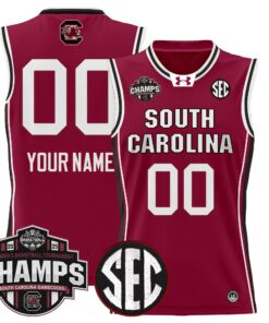 Alternative view of South Carolina Gamecocks 2025 SEC Women's Conference Tournament Champions Lightweight Basketball Custom Jersey - All Stitched