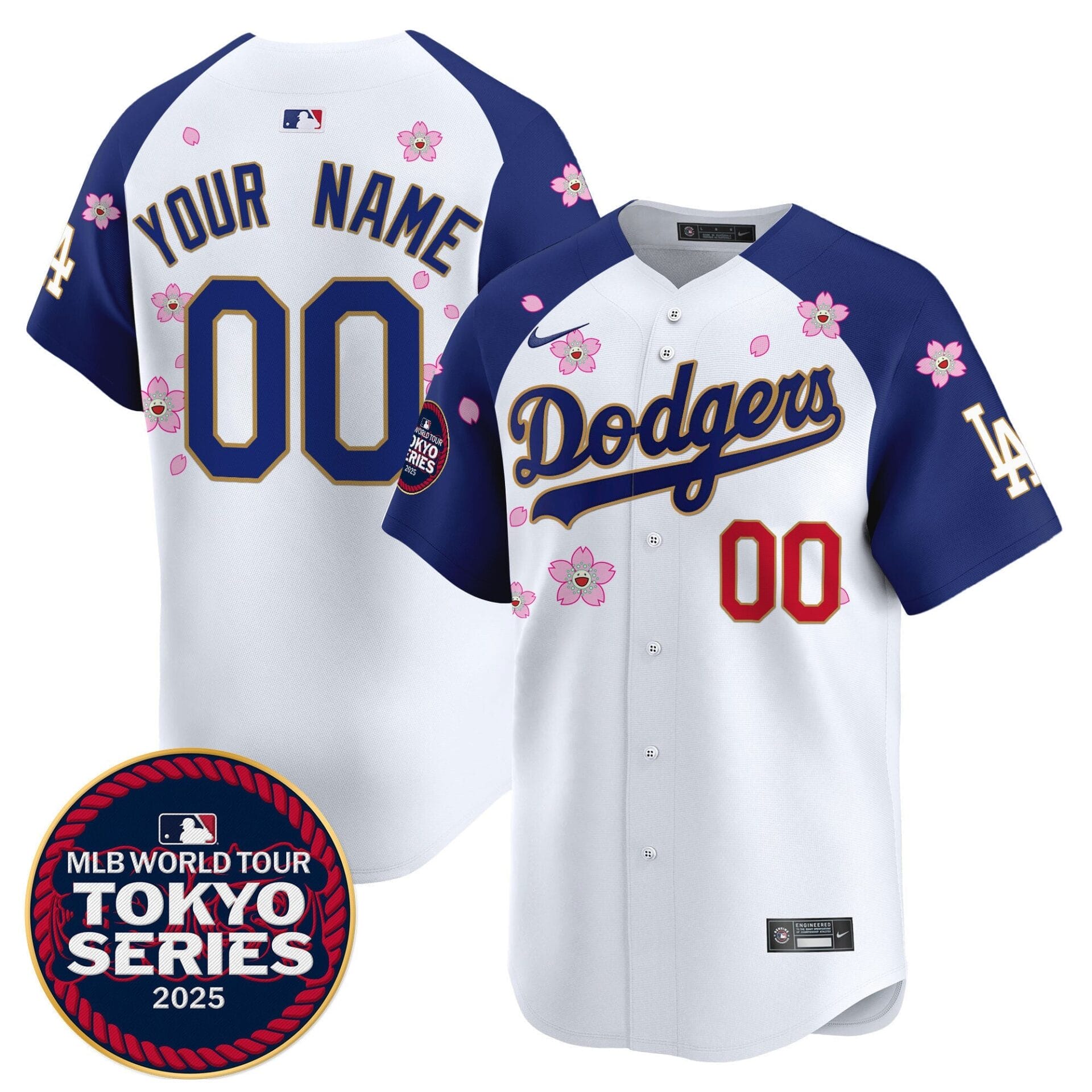 Dodgers Tokyo Series 2025 Gold Trim Vapor Premier Limited Custom Jersey - Stitched - Image 4