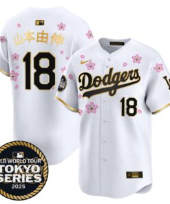 Alternative view of Dodgers Tokyo Series 2025 Gold Trim Vapor Premier Limited Jersey V2 - Stitched