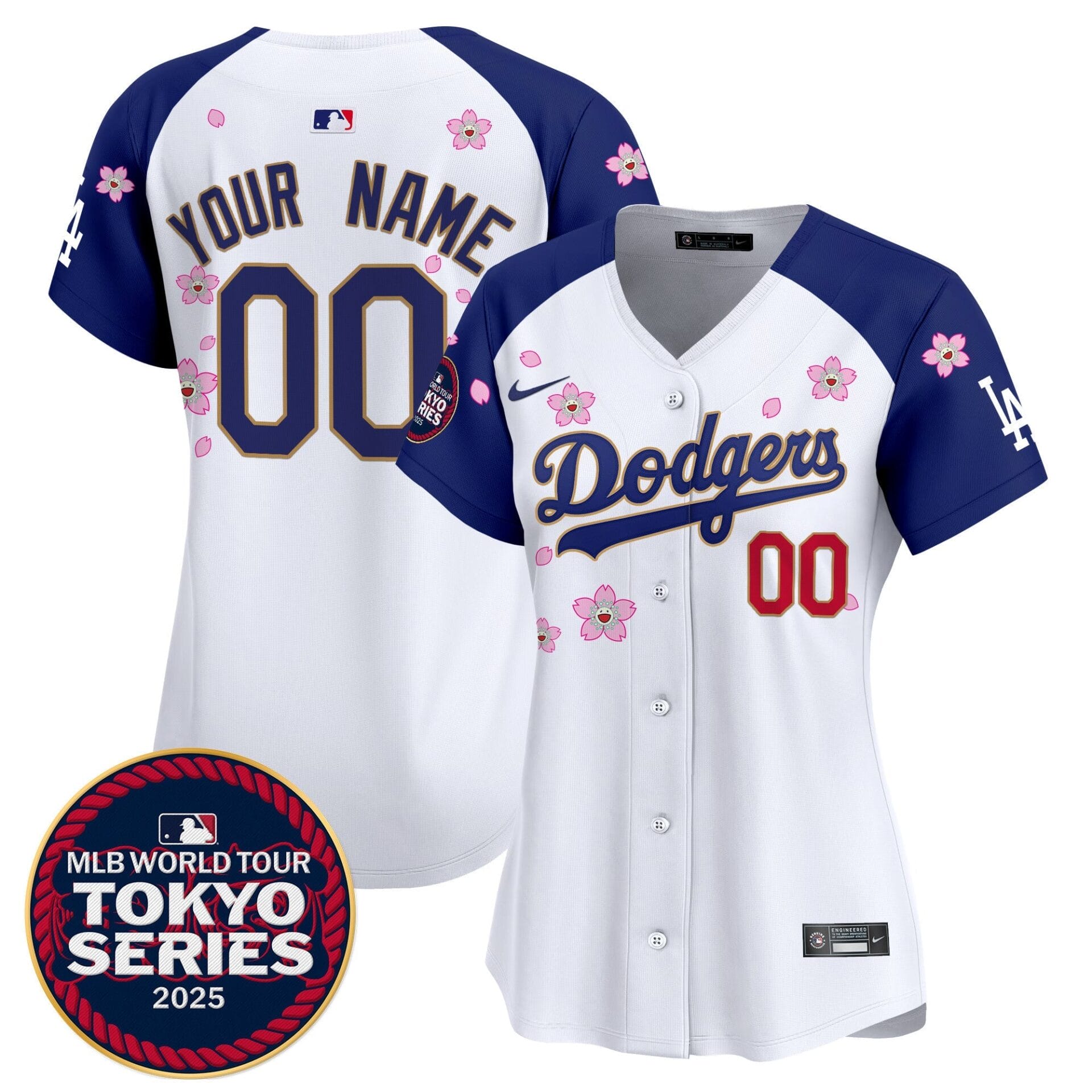 Dodgers Tokyo Series 2025 Gold Trim Vapor Premier Limited Custom Jersey - Stitched - Image 8