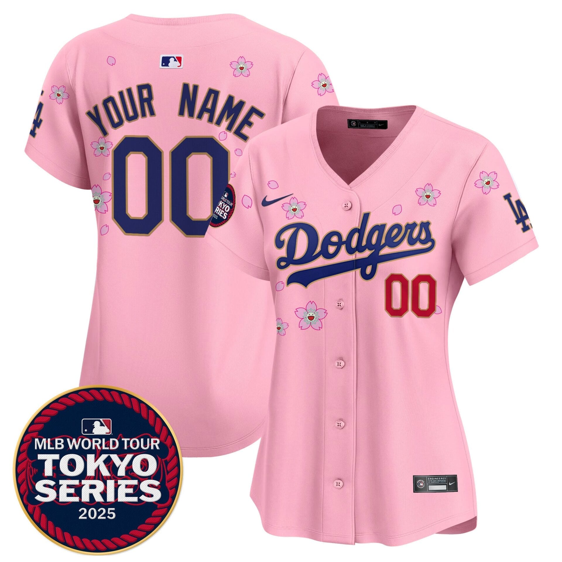 Dodgers Tokyo Series 2025 Gold Trim Vapor Premier Limited Custom Jersey - Stitched - Image 7