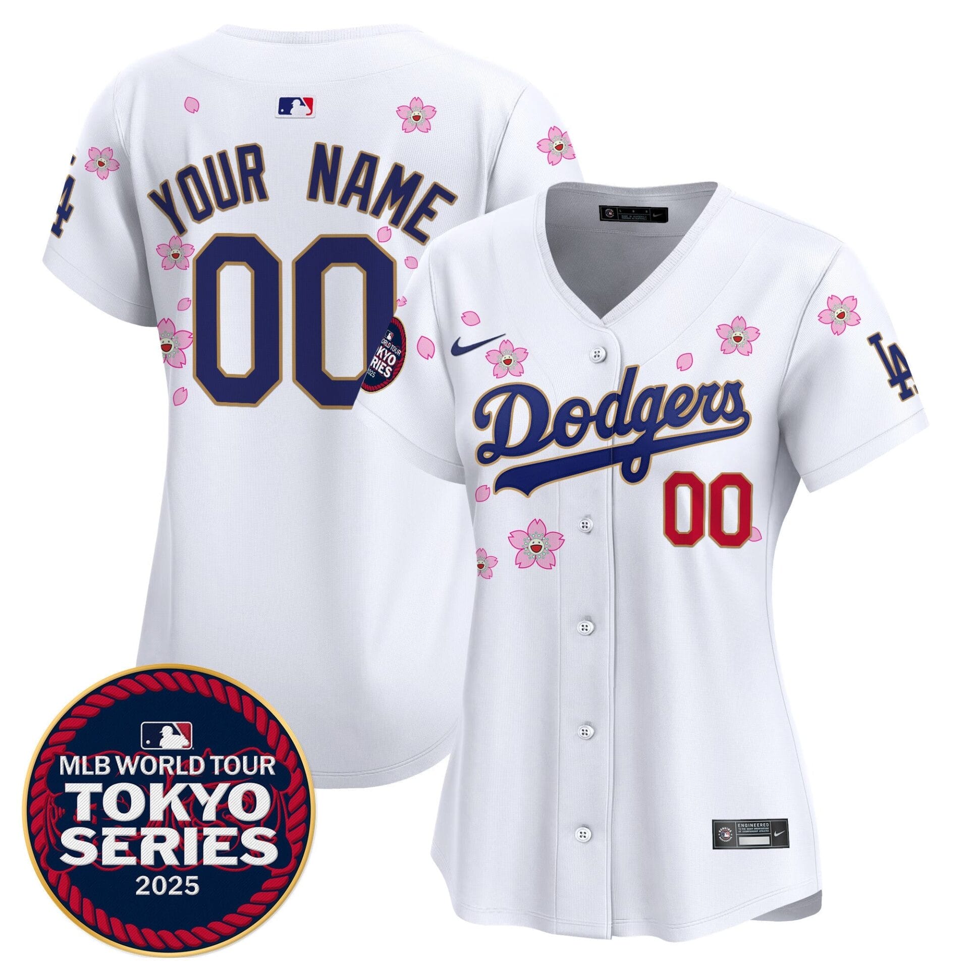 Dodgers Tokyo Series 2025 Gold Trim Vapor Premier Limited Custom Jersey - Stitched - Image 5