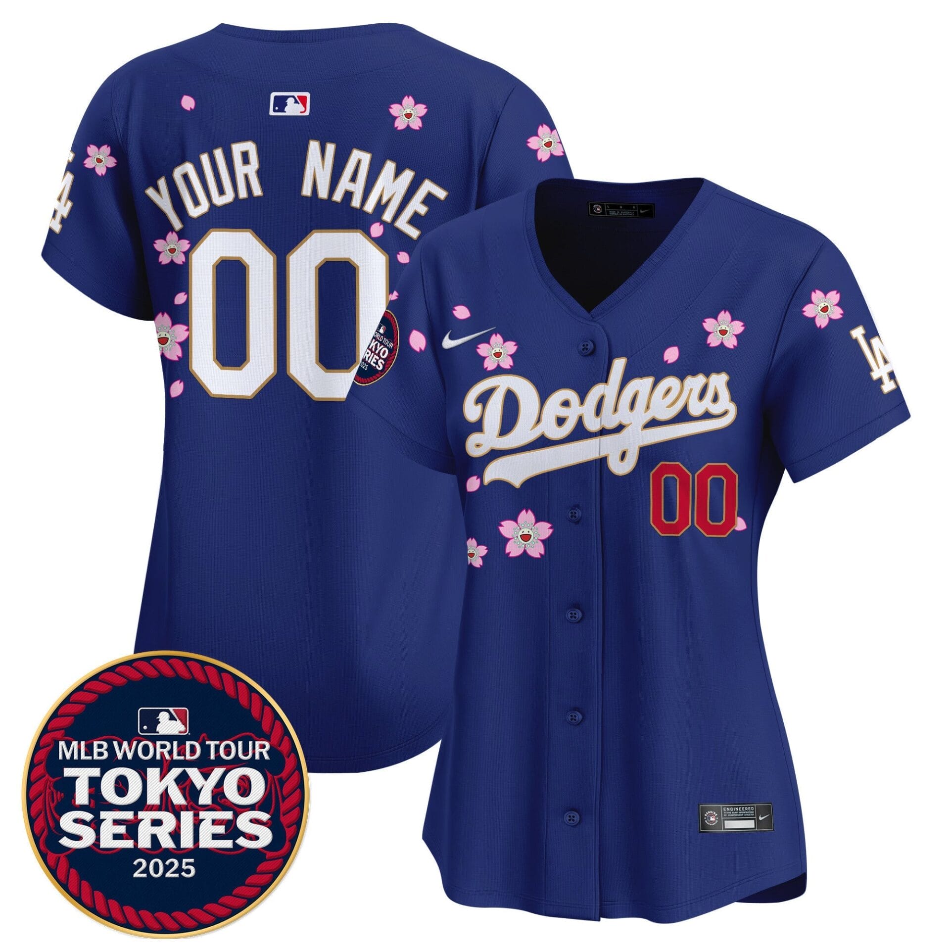 Dodgers Tokyo Series 2025 Gold Trim Vapor Premier Limited Custom Jersey - Stitched - Image 6