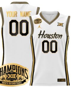 Houston Cougar 2025 Big 12 Tournament Champions Basketball Custom Jersey - All Stitched