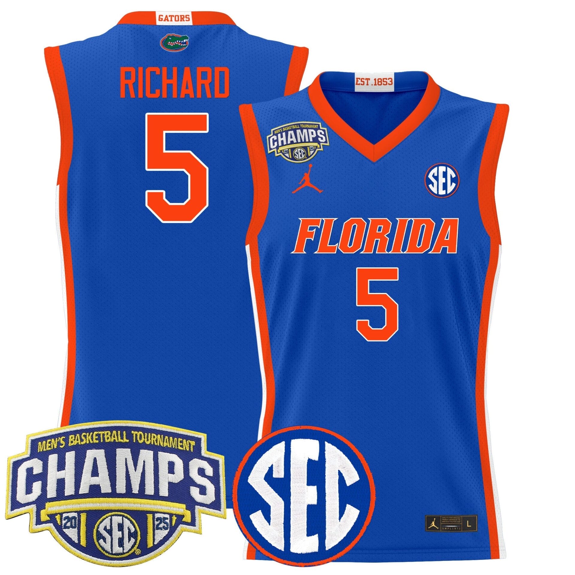 Florida Gators 2025 SEC Conference Tournament Champions Basketball Jersey - All Stitched - Image 11