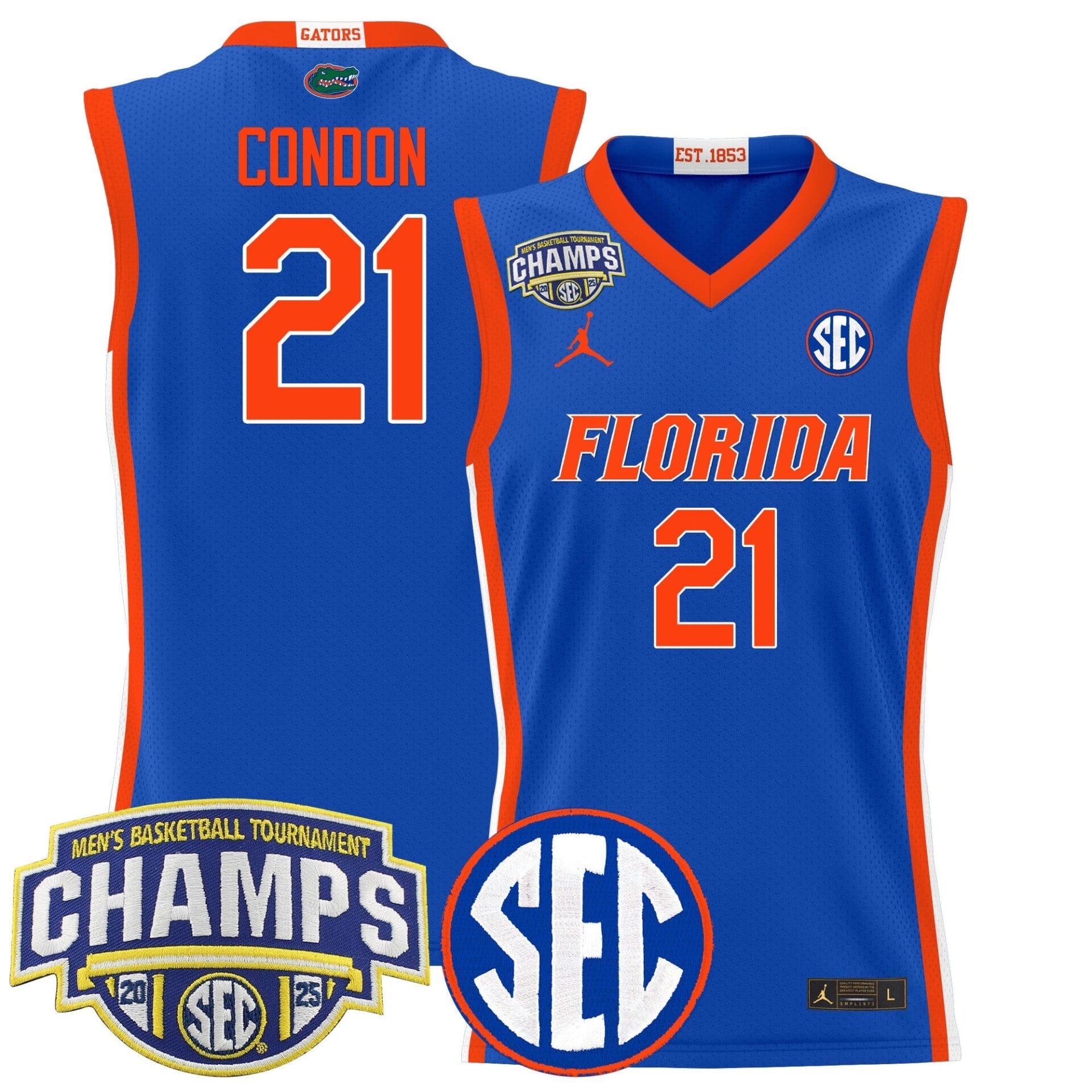 Florida Gators 2025 SEC Conference Tournament Champions Basketball Jersey - All Stitched - Image 10