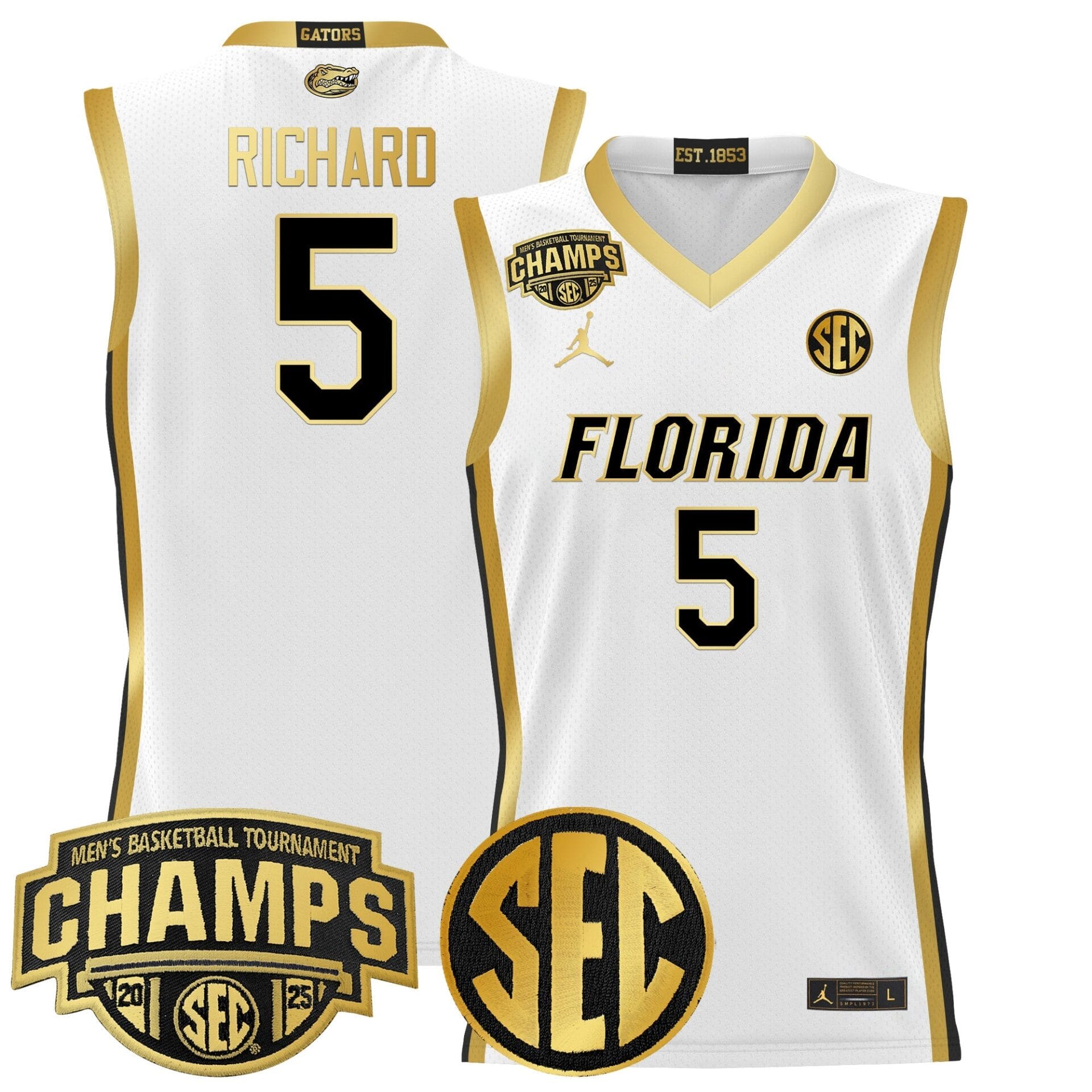 Florida Gators 2025 SEC Conference Tournament Champions Basketball Jersey - All Stitched - Image 32