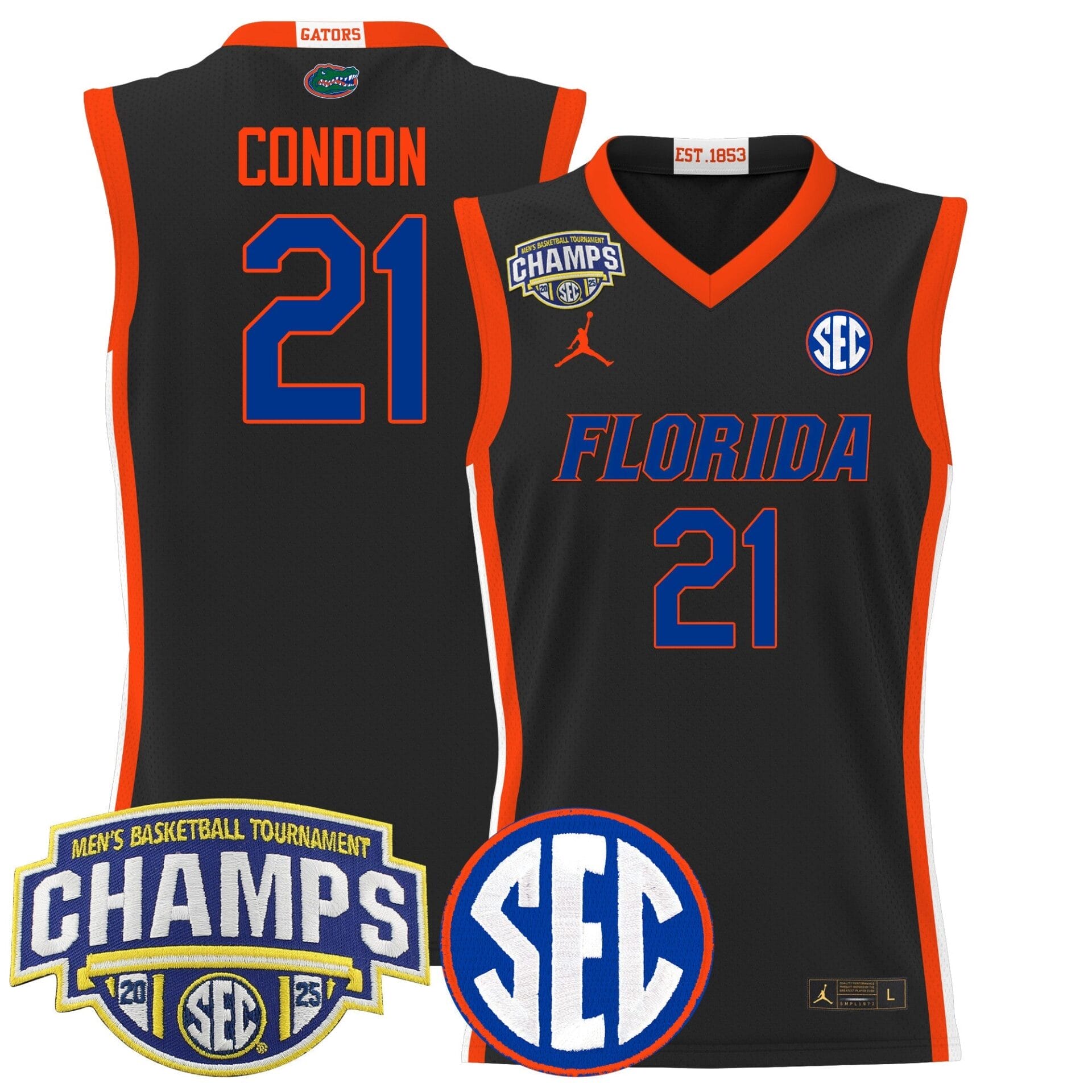 Florida Gators 2025 SEC Conference Tournament Champions Basketball Jersey - All Stitched - Image 17