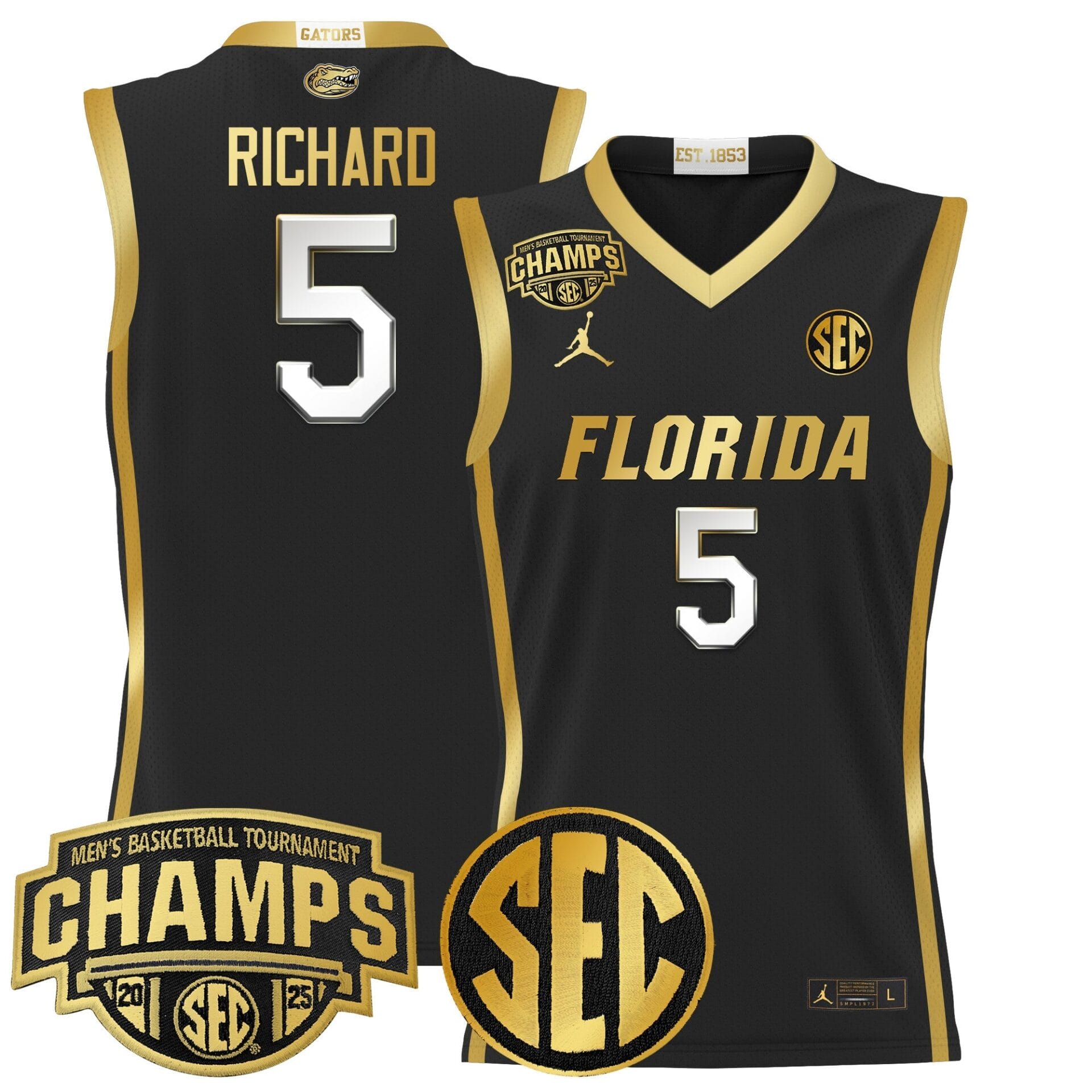 Florida Gators 2025 SEC Conference Tournament Champions Basketball Jersey - All Stitched - Image 25