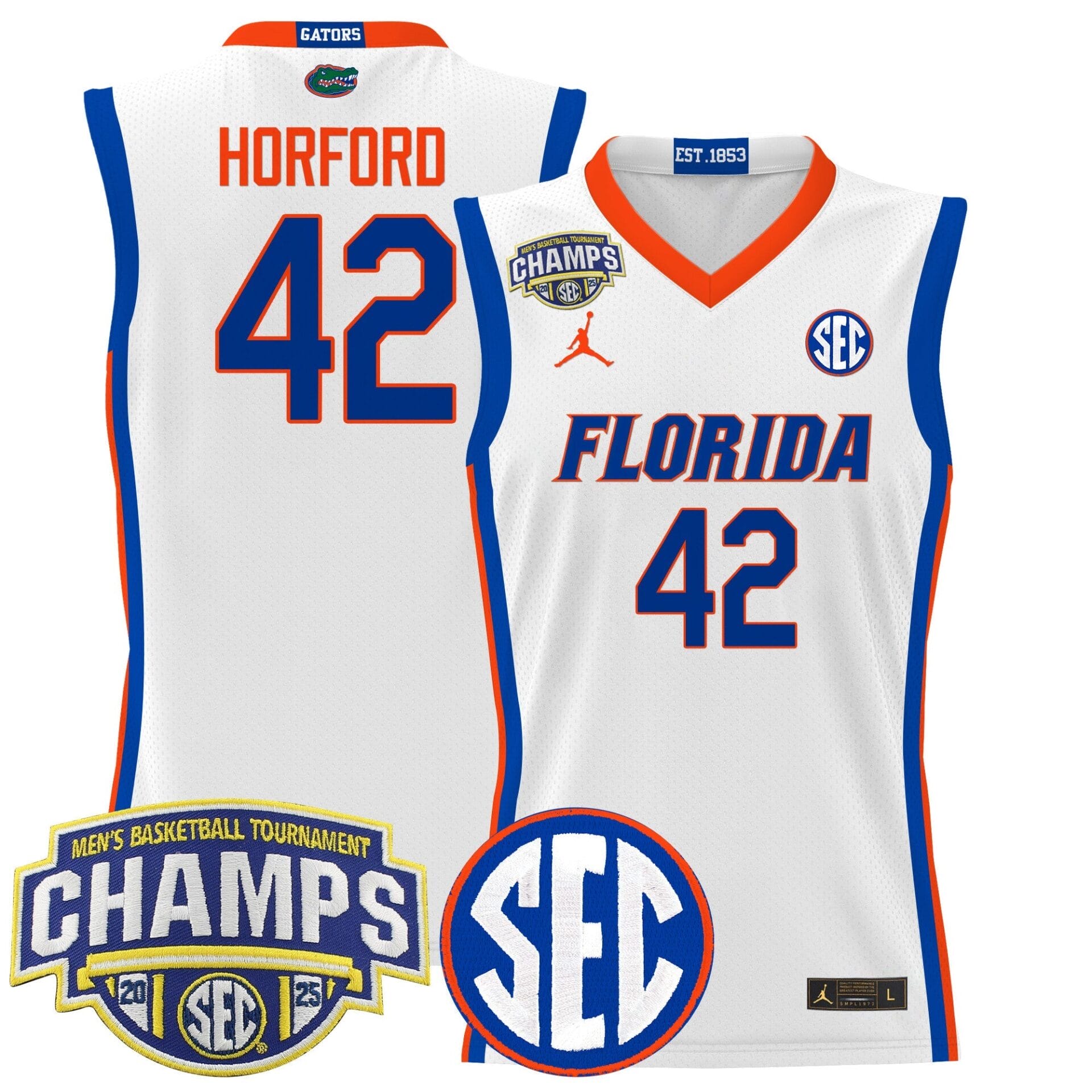 Florida Gators 2025 SEC Conference Tournament Champions Basketball Jersey - All Stitched - Image 5