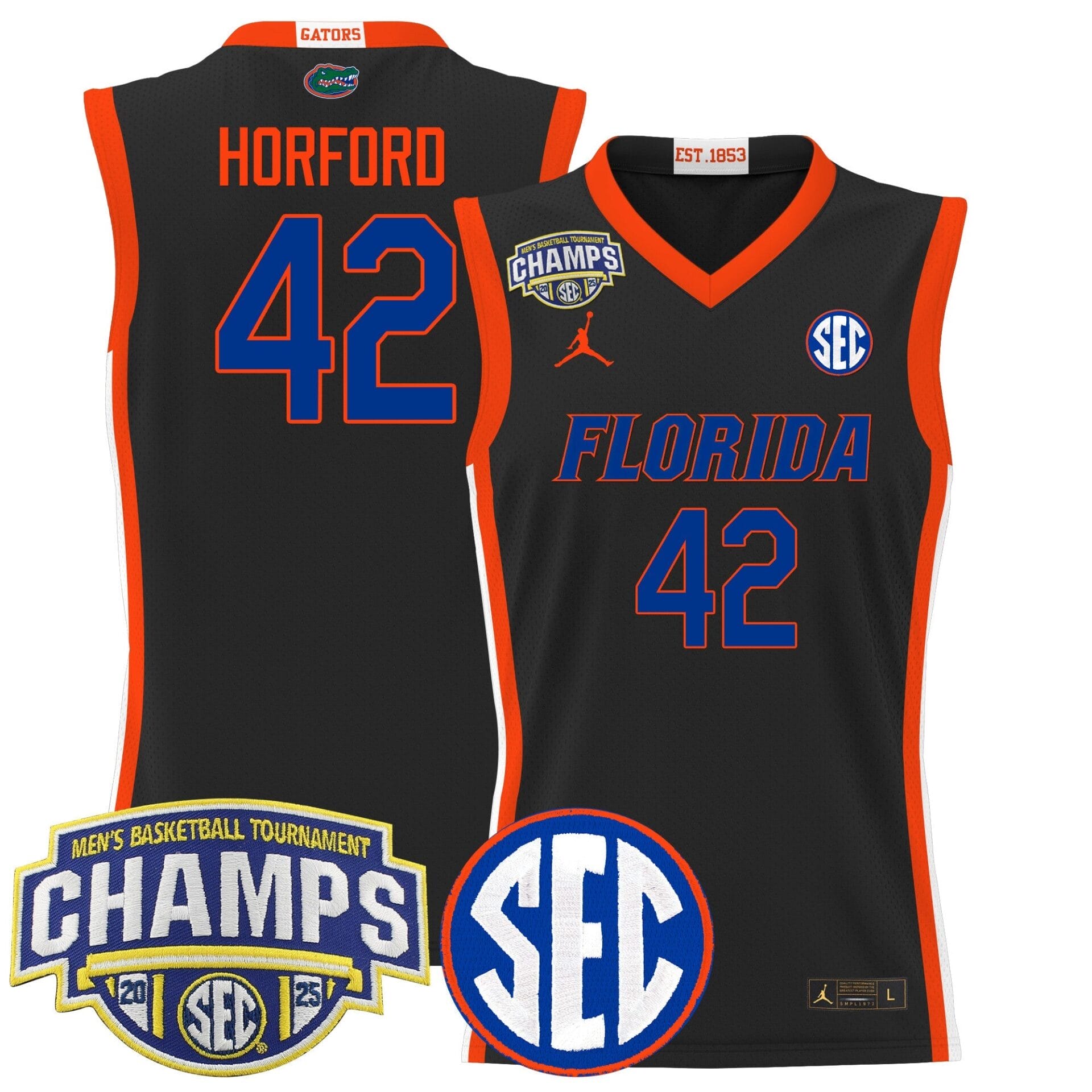 Florida Gators 2025 SEC Conference Tournament Champions Basketball Jersey - All Stitched - Image 19