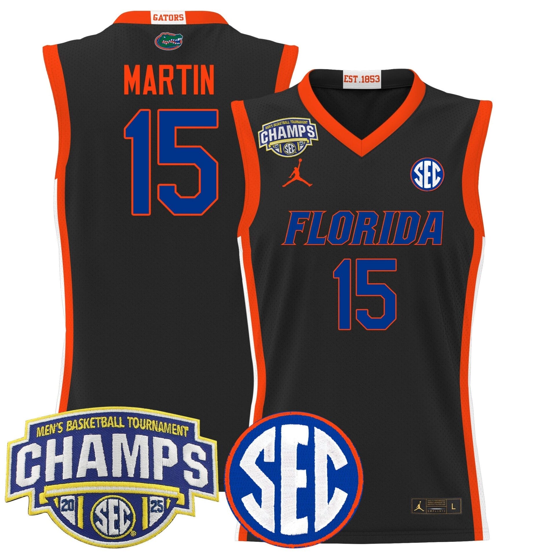 Florida Gators 2025 SEC Conference Tournament Champions Basketball Jersey - All Stitched - Image 16
