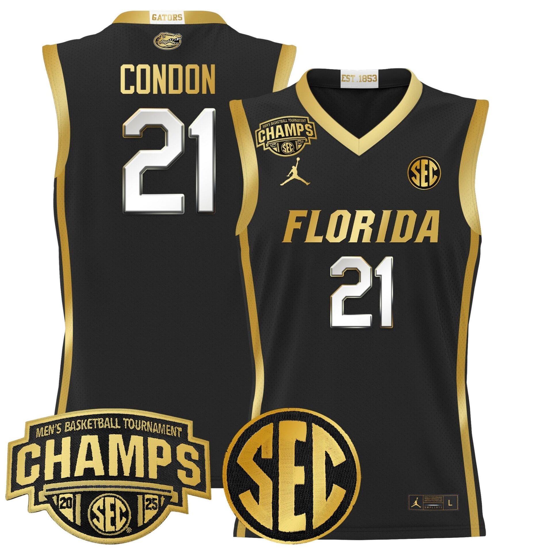 Florida Gators 2025 SEC Conference Tournament Champions Basketball Jersey - All Stitched - Image 24