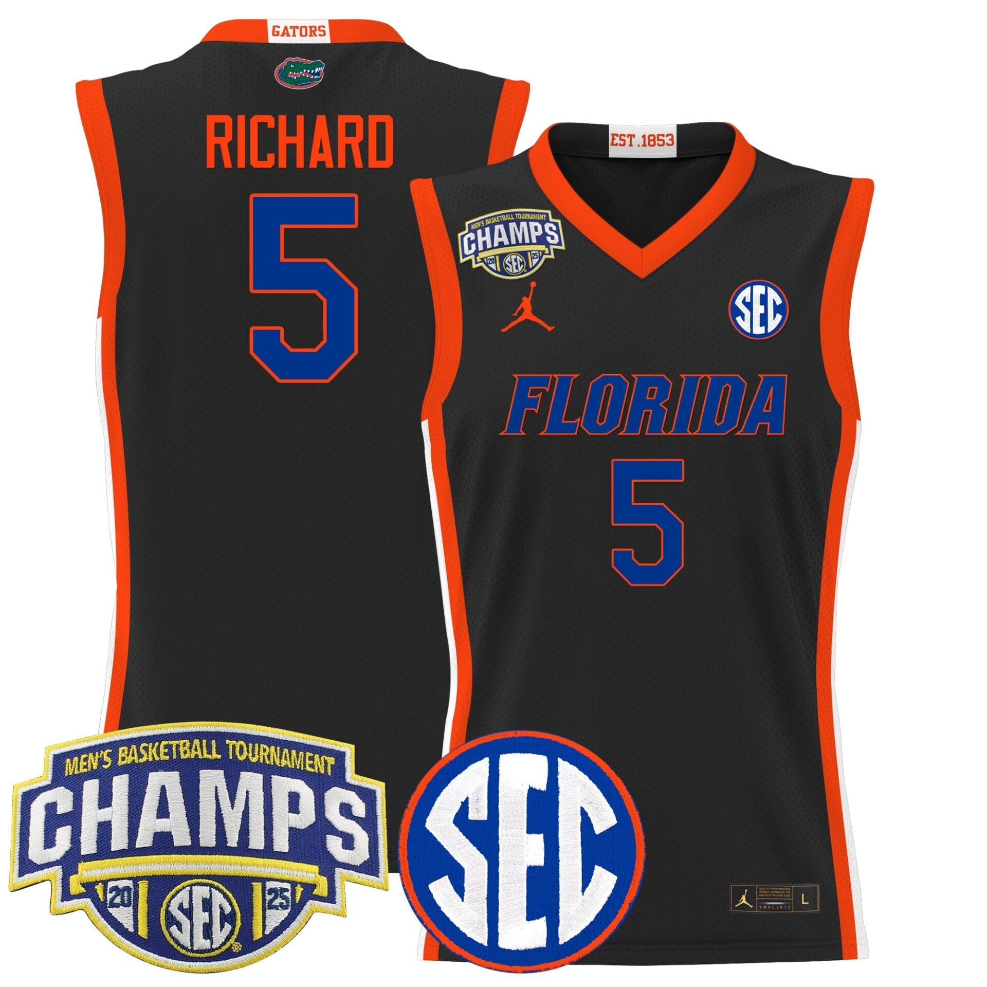 Florida Gators 2025 SEC Conference Tournament Champions Basketball Jersey - All Stitched - Image 18