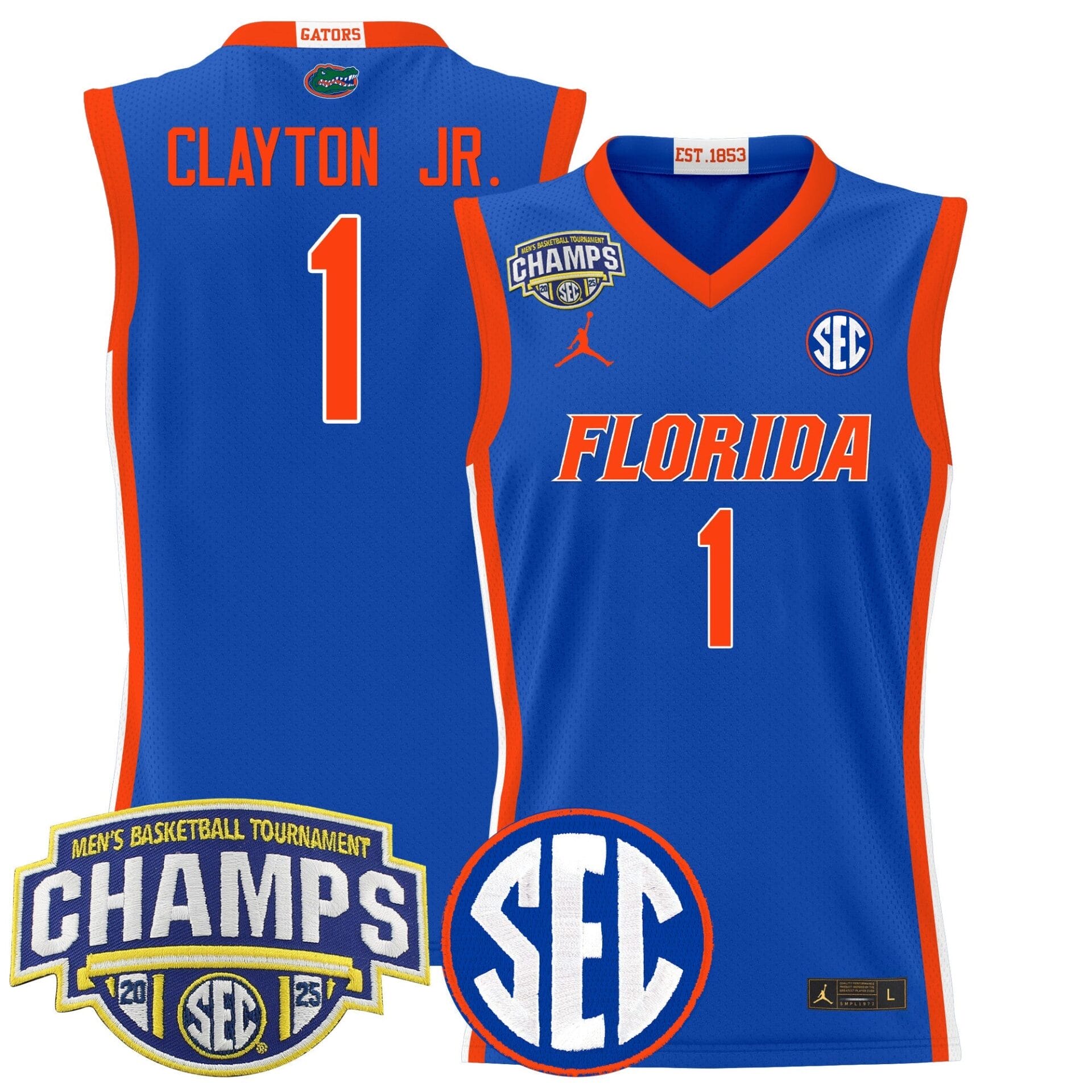 Florida Gators 2025 SEC Conference Tournament Champions Basketball Jersey - All Stitched - Image 8