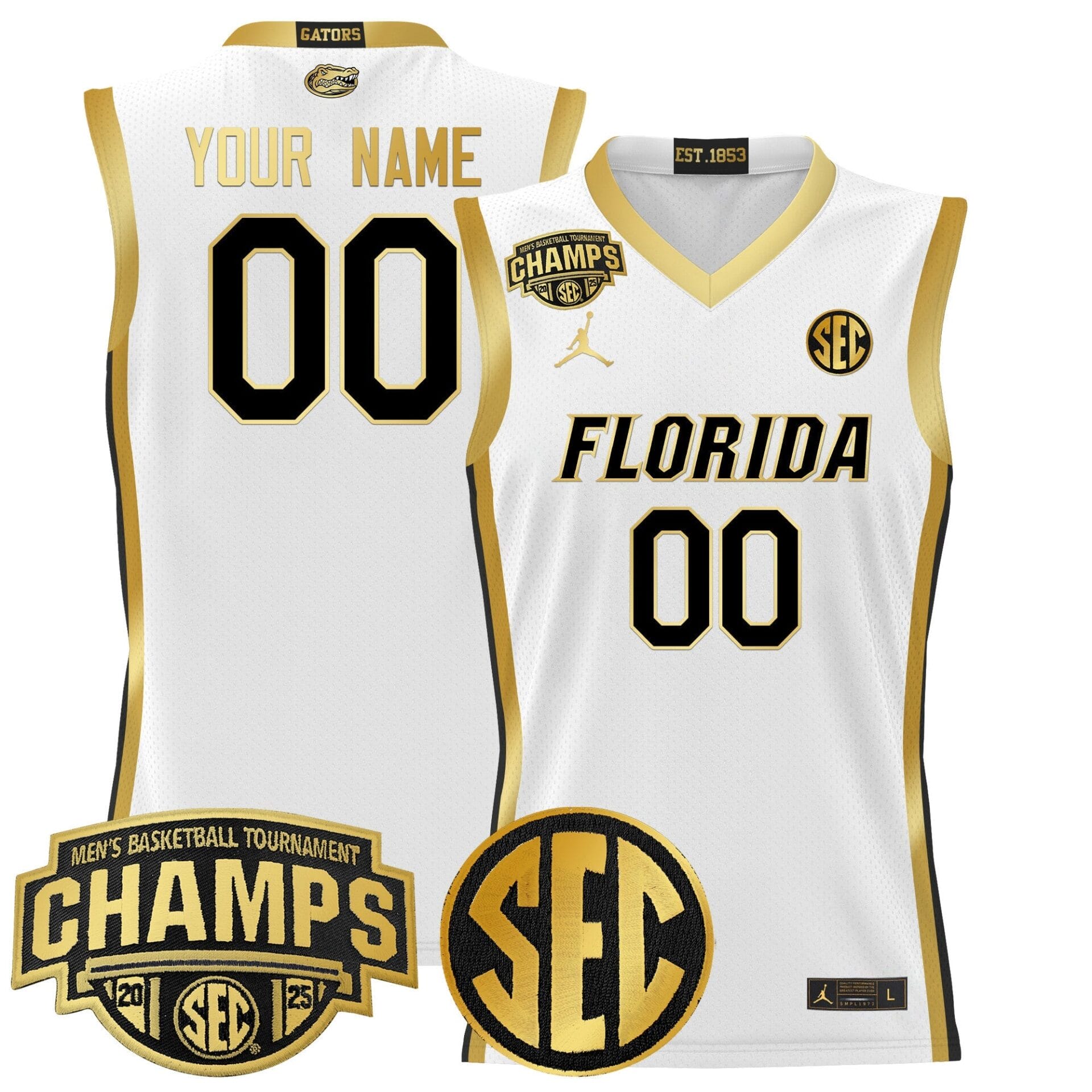 Florida Gators 2025 SEC Conference Tournament Champions Basketball Custom Jersey - All Stitched - Image 5
