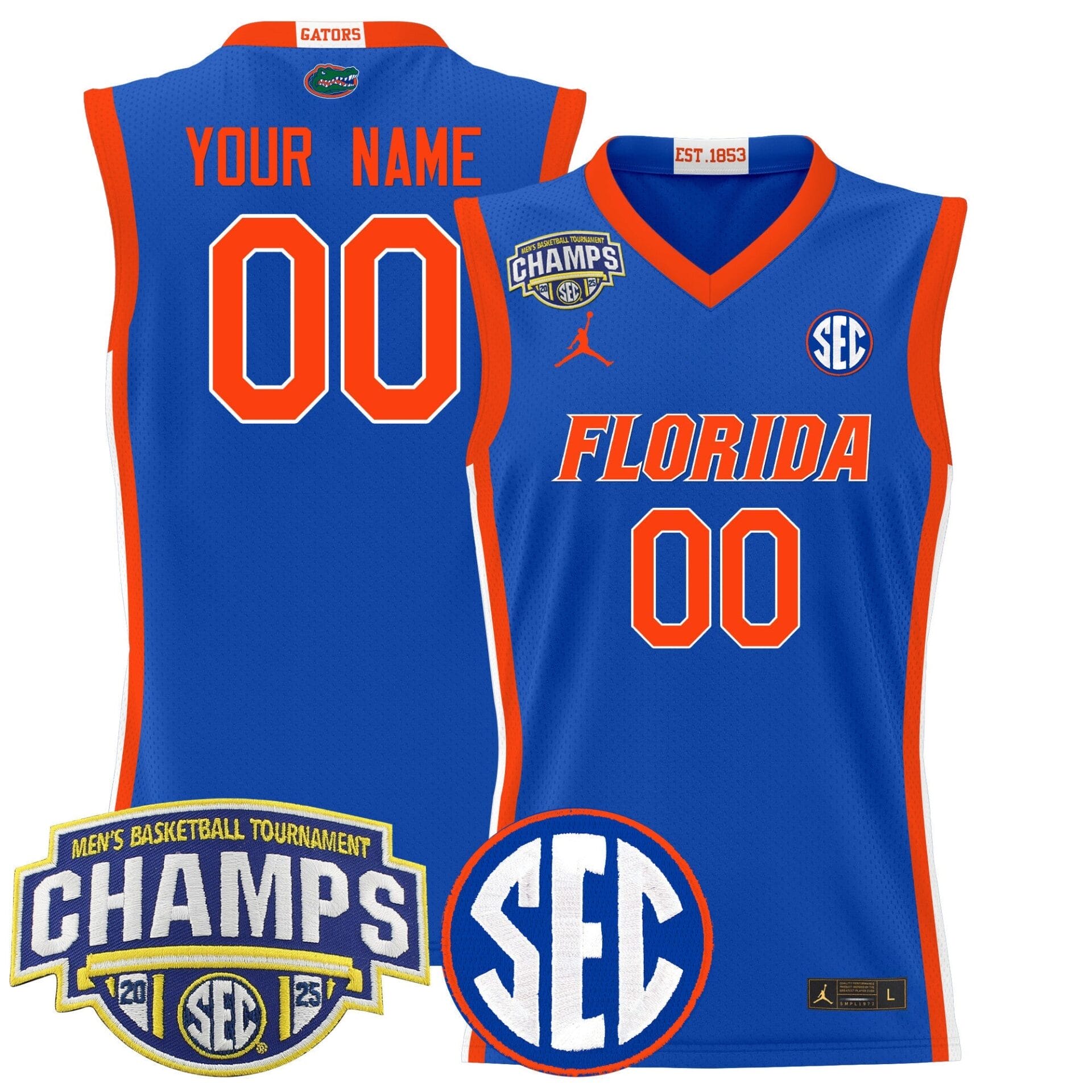 Florida Gators 2025 SEC Conference Tournament Champions Basketball Custom Jersey - All Stitched - Image 3