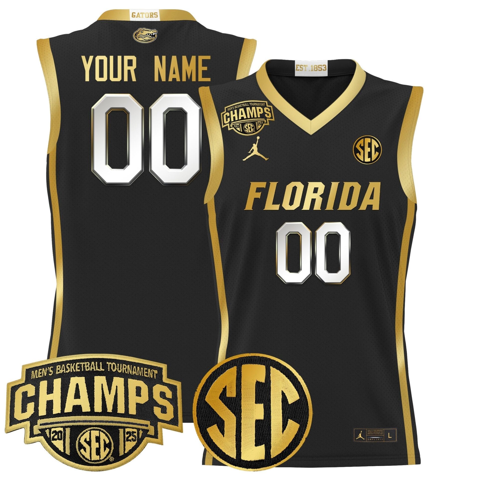 Florida Gators 2025 SEC Conference Tournament Champions Basketball Custom Jersey - All Stitched - Image 4