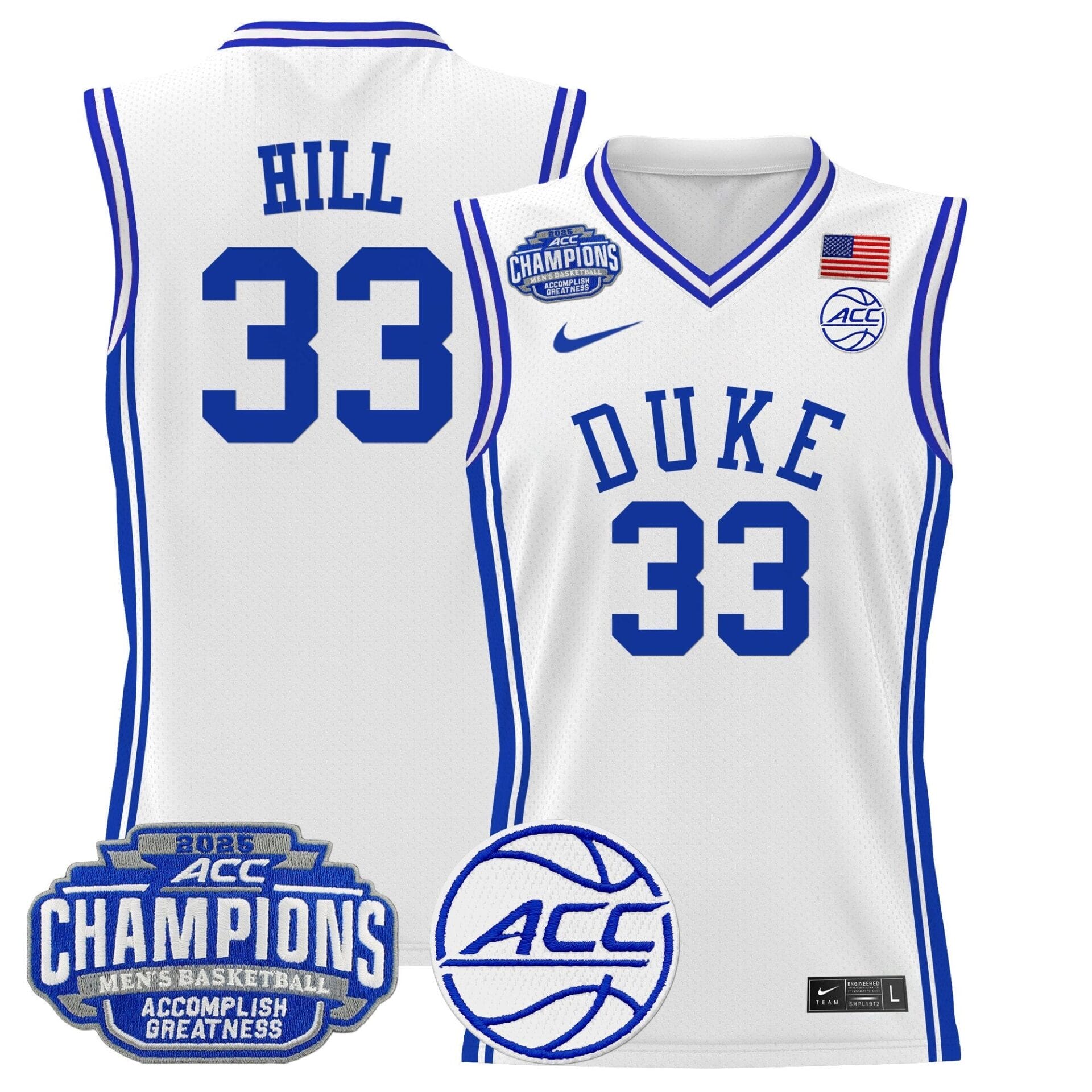 Duke Blue Devils 2025 ACC Conference Tournament Champions Basketball Jersey - All Stitched - Image 6