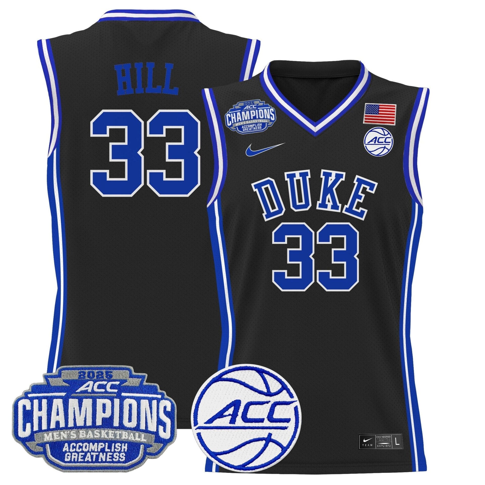 Duke Blue Devils 2025 ACC Conference Tournament Champions Basketball Jersey - All Stitched - Image 20