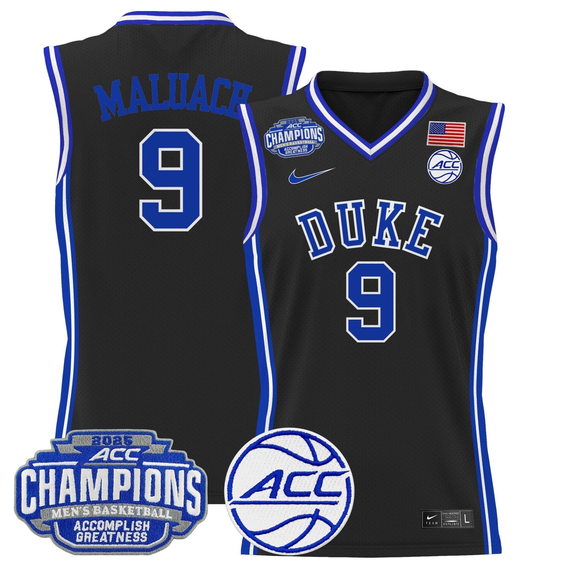 Duke Blue Devils 2025 ACC Conference Tournament Champions Basketball Jersey - All Stitched - Image 18