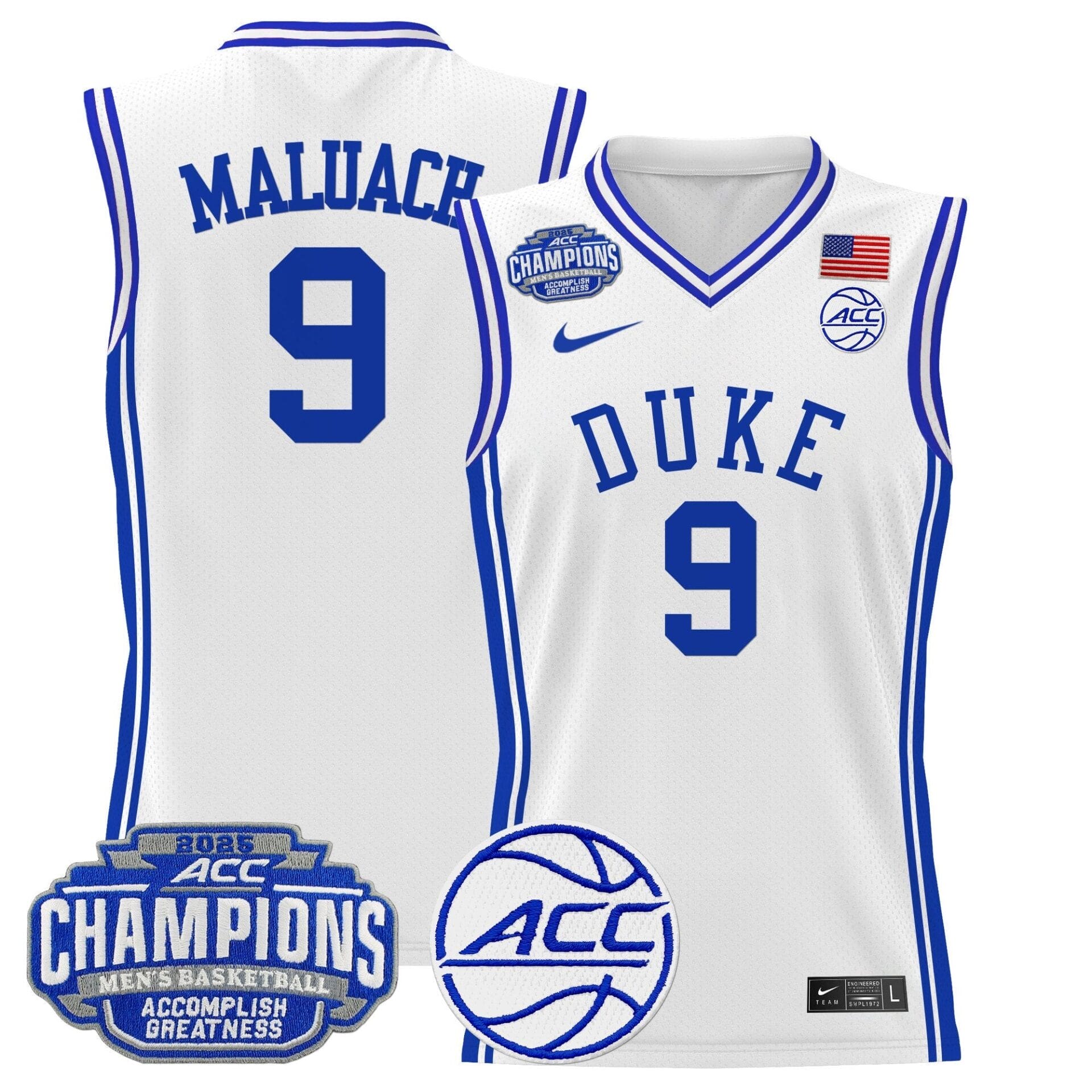 Duke Blue Devils 2025 ACC Conference Tournament Champions Basketball Jersey - All Stitched - Image 4