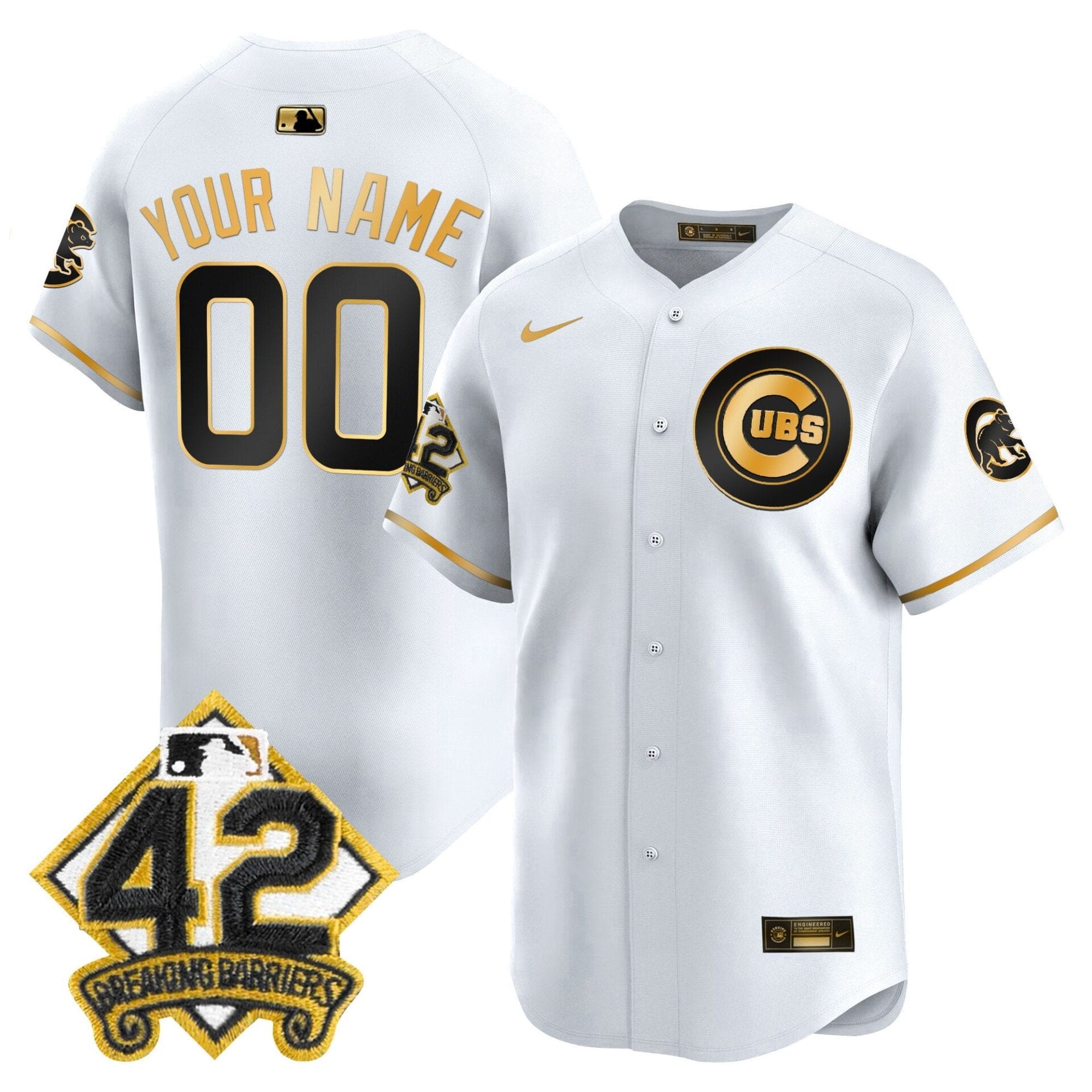 Chicago Cubs 2025 Jackie Robinson Patch Vapor Premier Limited Custom Jersey - All Stitched - Image 2