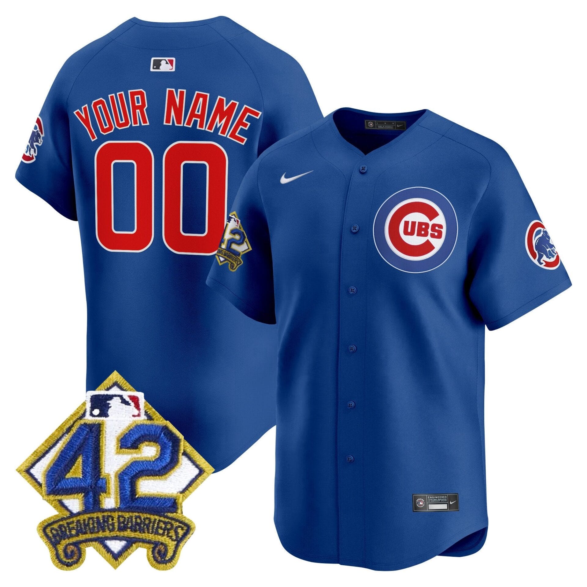 Chicago Cubs 2025 Jackie Robinson Patch Vapor Premier Limited Custom Jersey - All Stitched - Image 3