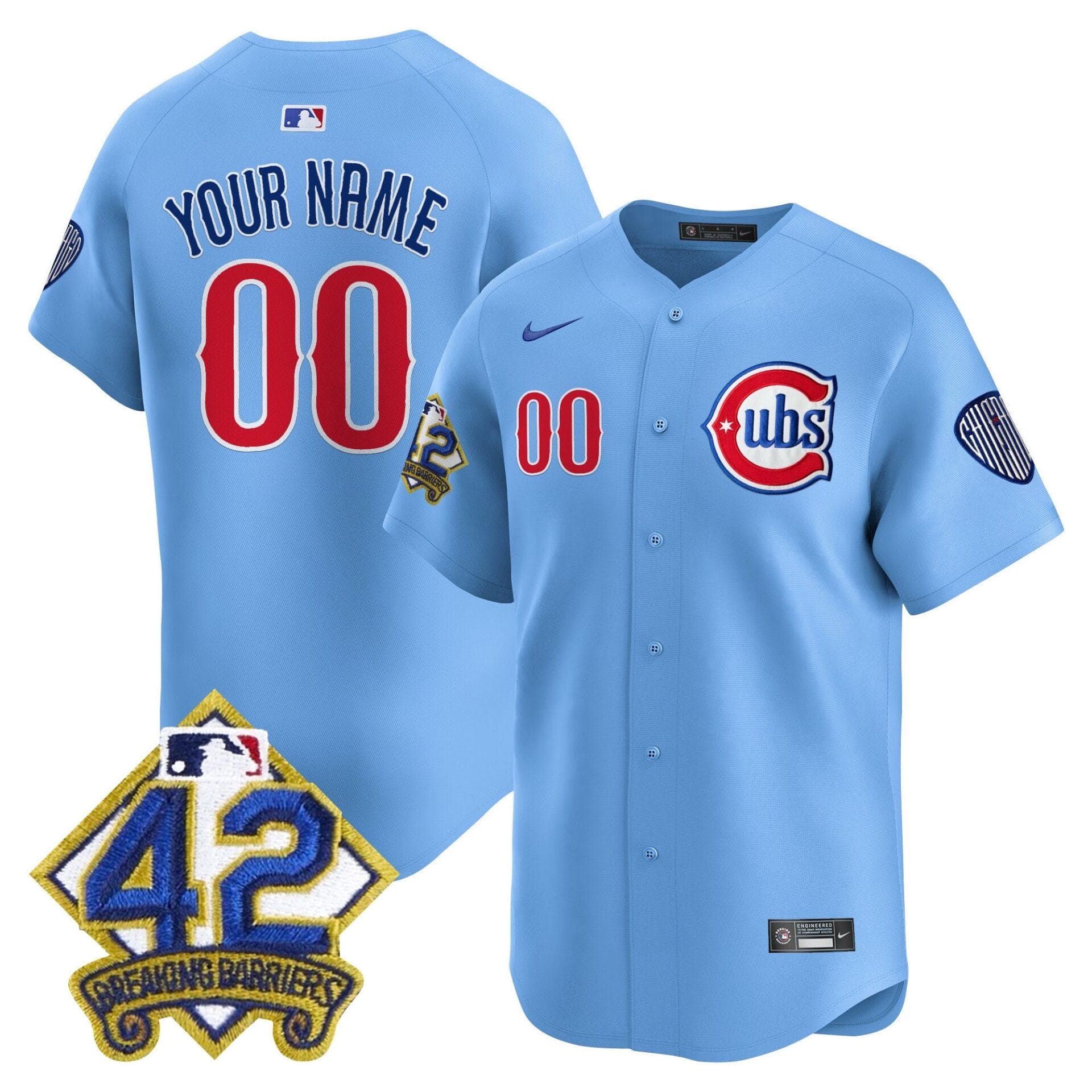 Chicago Cubs 2025 Jackie Robinson Patch Vapor Premier Limited Custom Jersey - All Stitched - Image 5