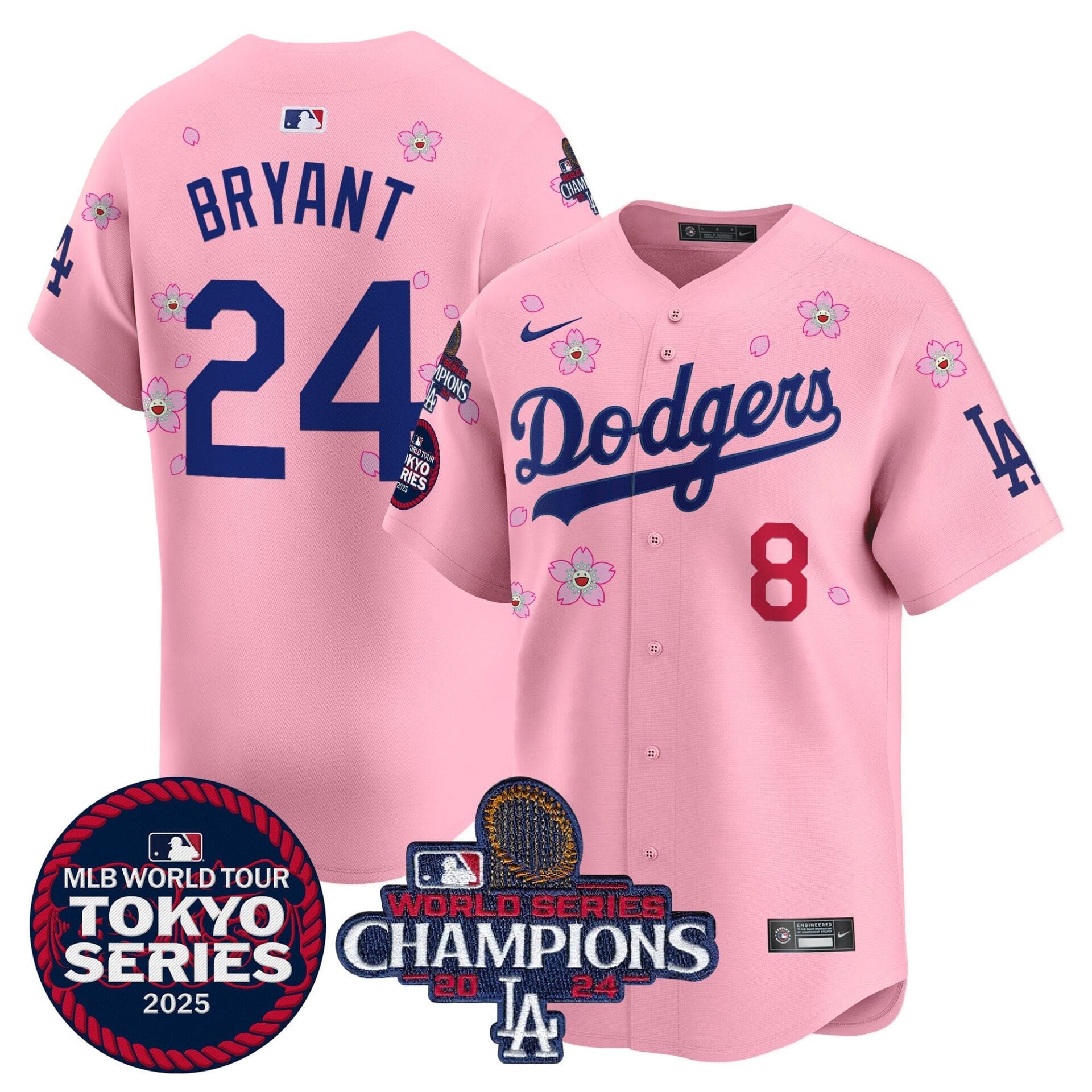 Dodgers Tokyo Series 2025 World Series Champions Patch Vapor Premier Limited Jersey - Stitched - Image 25