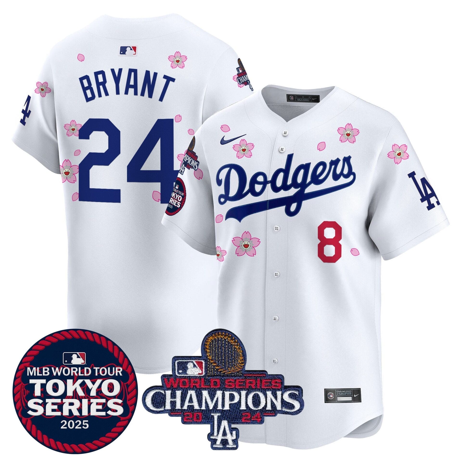Dodgers Tokyo Series 2025 World Series Champions Patch Vapor Premier Limited Jersey - Stitched - Image 5