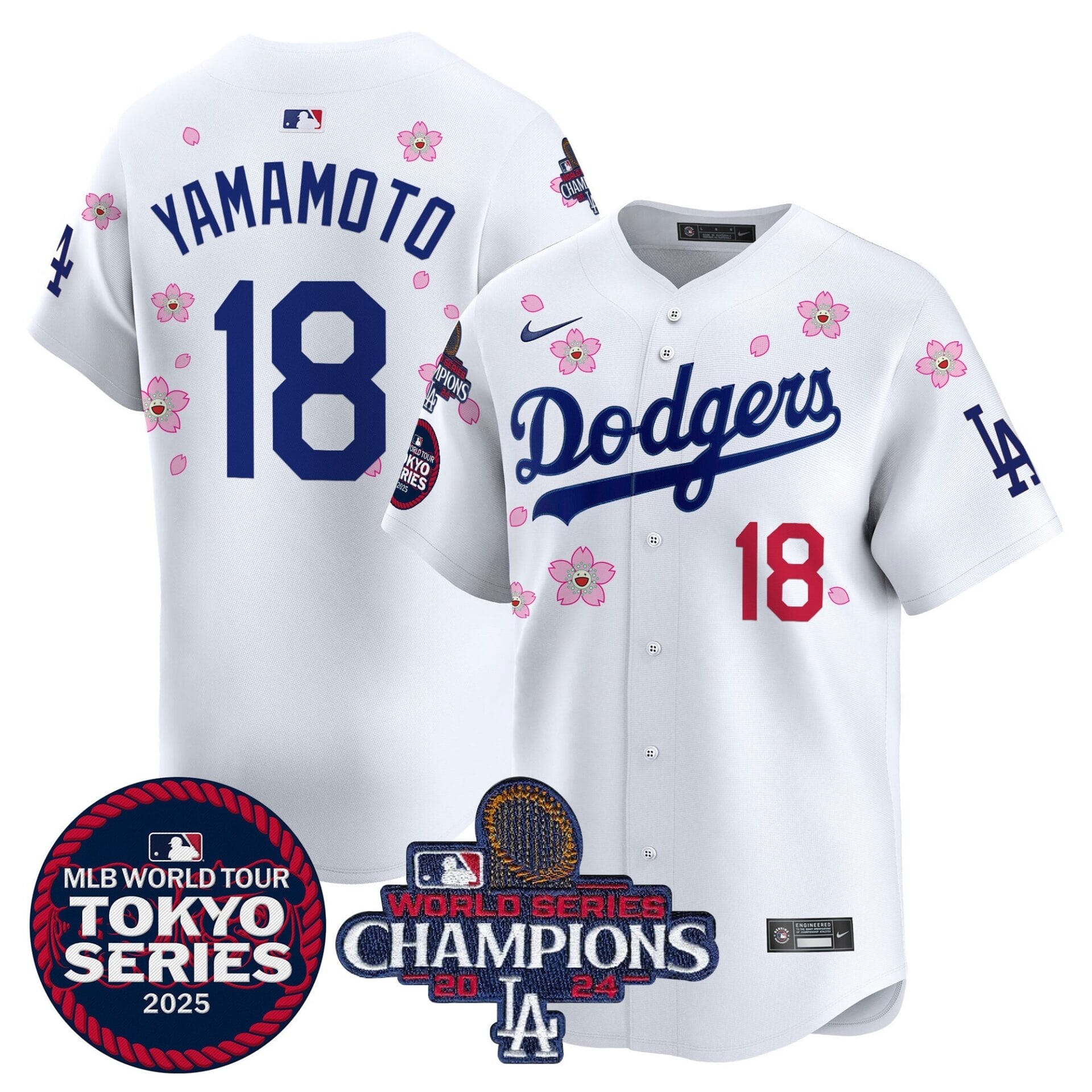 Dodgers Tokyo Series 2025 World Series Champions Patch Vapor Premier Limited Jersey - Stitched - Image 8