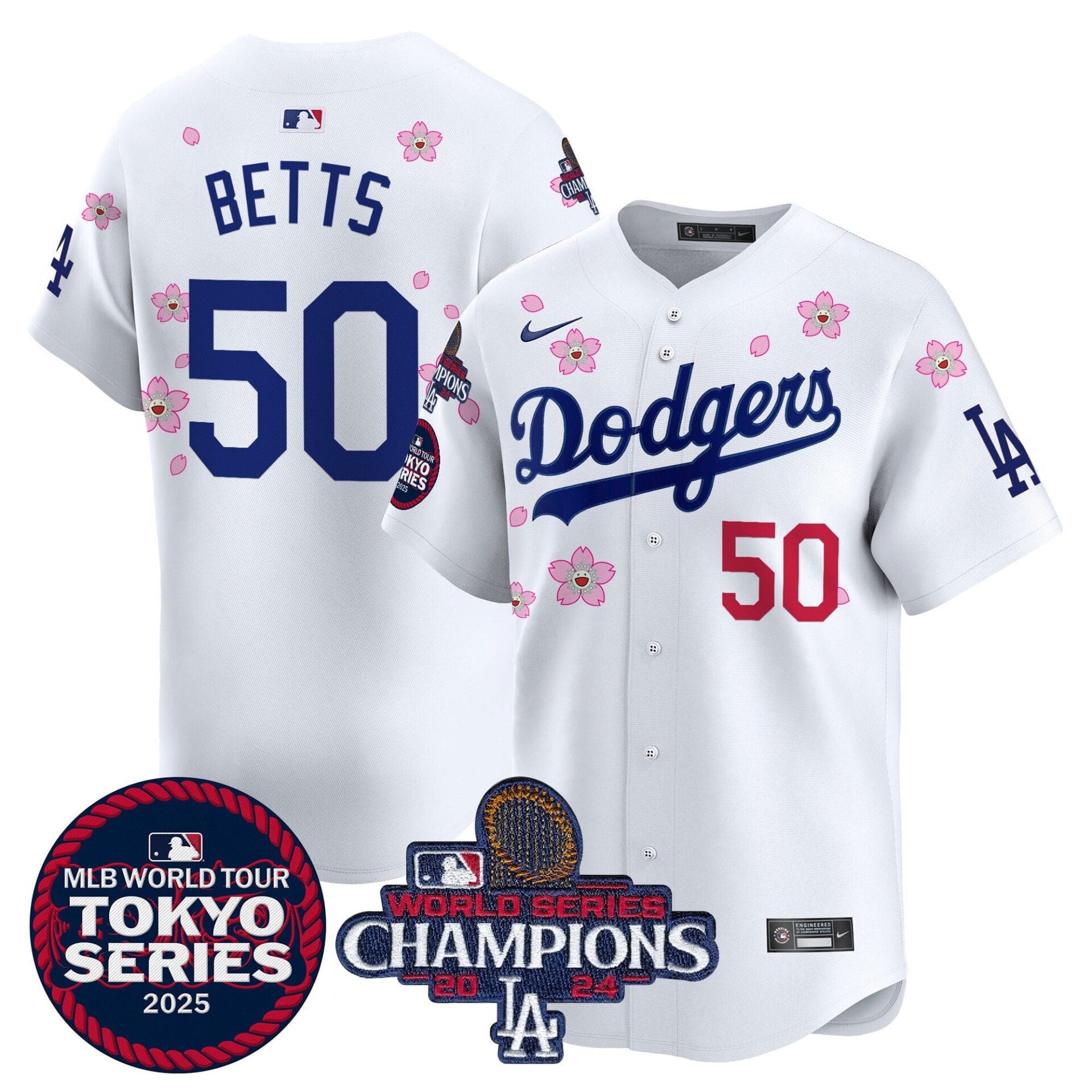 Dodgers Tokyo Series 2025 World Series Champions Patch Vapor Premier Limited Jersey - Stitched - Image 4