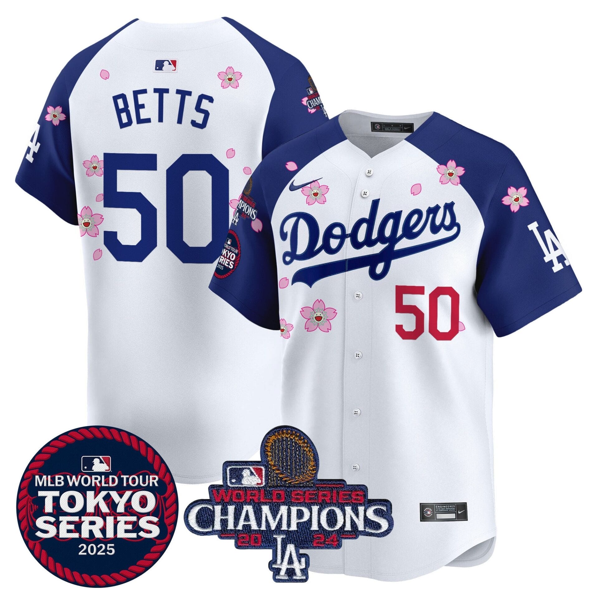 Dodgers Tokyo Series 2025 World Series Champions Patch Vapor Premier Limited Jersey - Stitched - Image 34