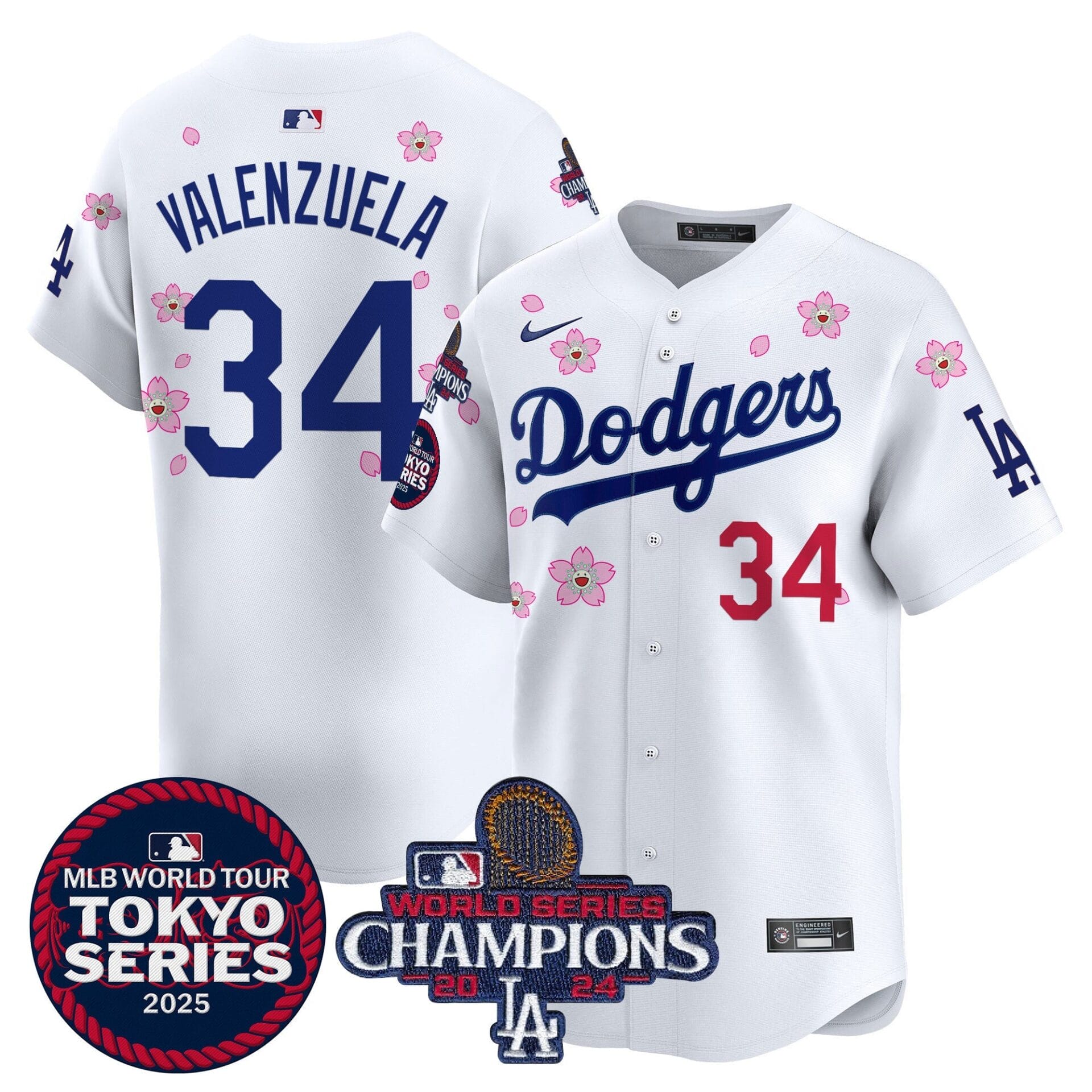 Dodgers Tokyo Series 2025 World Series Champions Patch Vapor Premier Limited Jersey - Stitched - Image 2