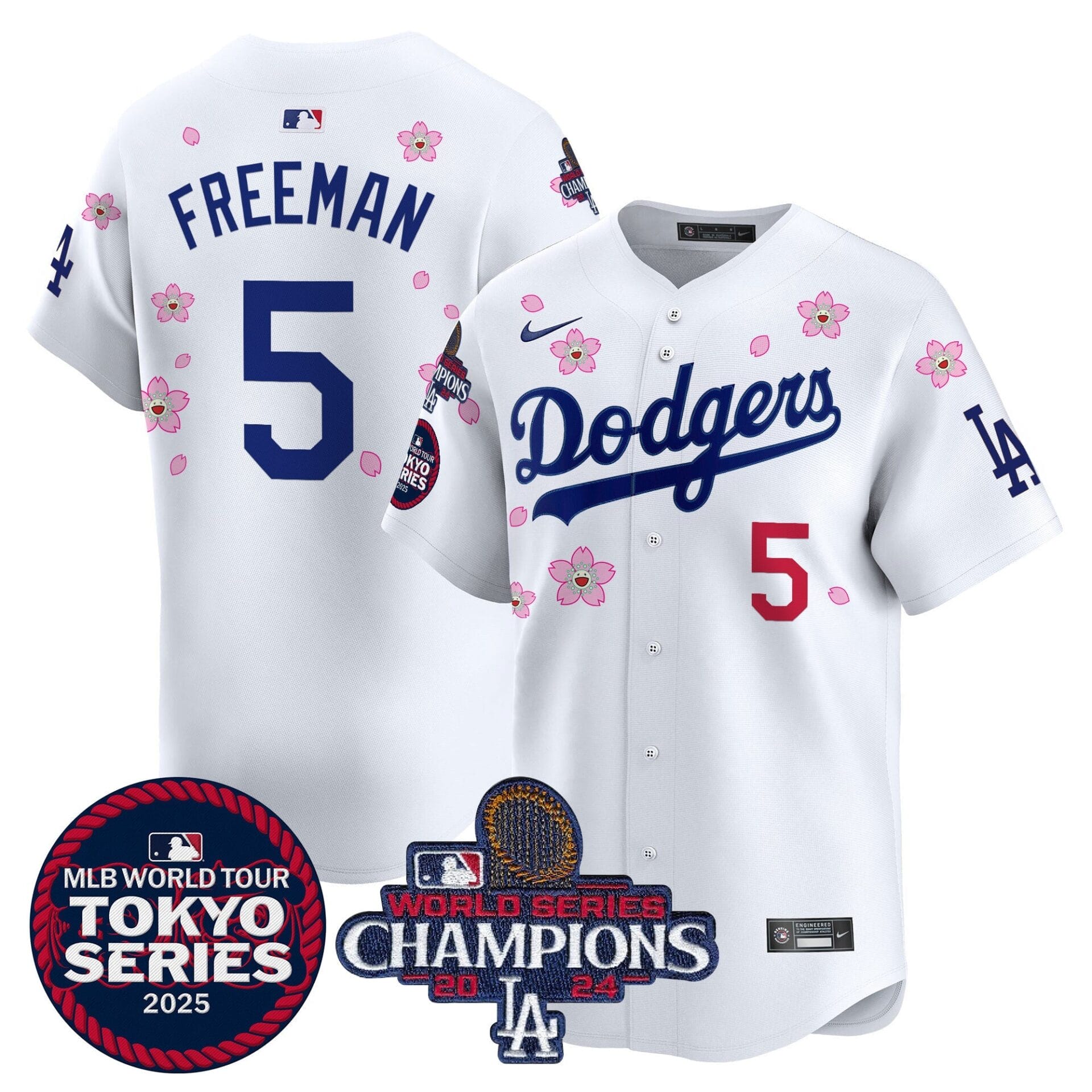 Dodgers Tokyo Series 2025 World Series Champions Patch Vapor Premier Limited Jersey - Stitched - Image 3