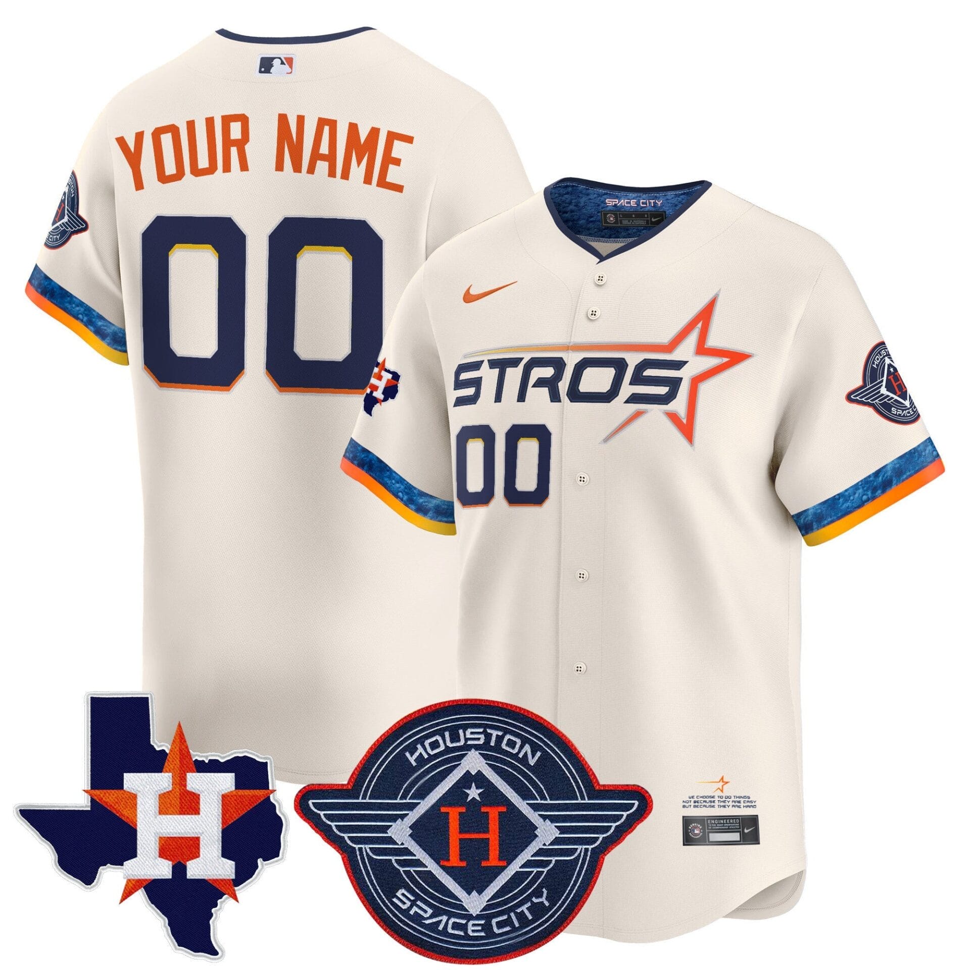 Houston Astros 2025 City Connect Texas Patch Vapor Premier Limited Custom Jersey - All Stitched - Image 3