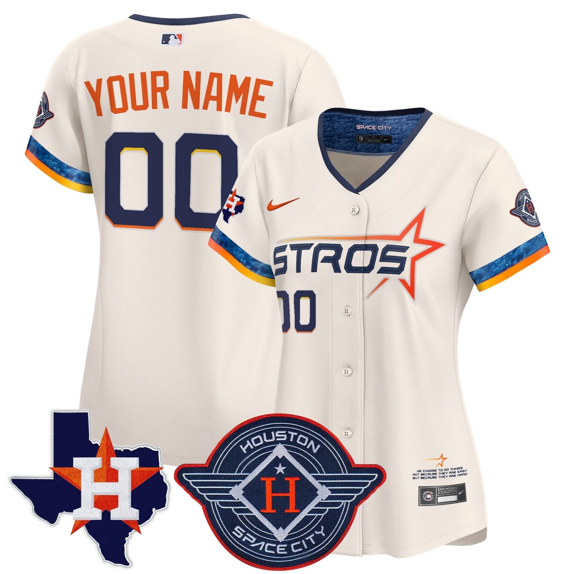 Houston Astros 2025 City Connect Texas Patch Vapor Premier Limited Custom Jersey - All Stitched - Image 7