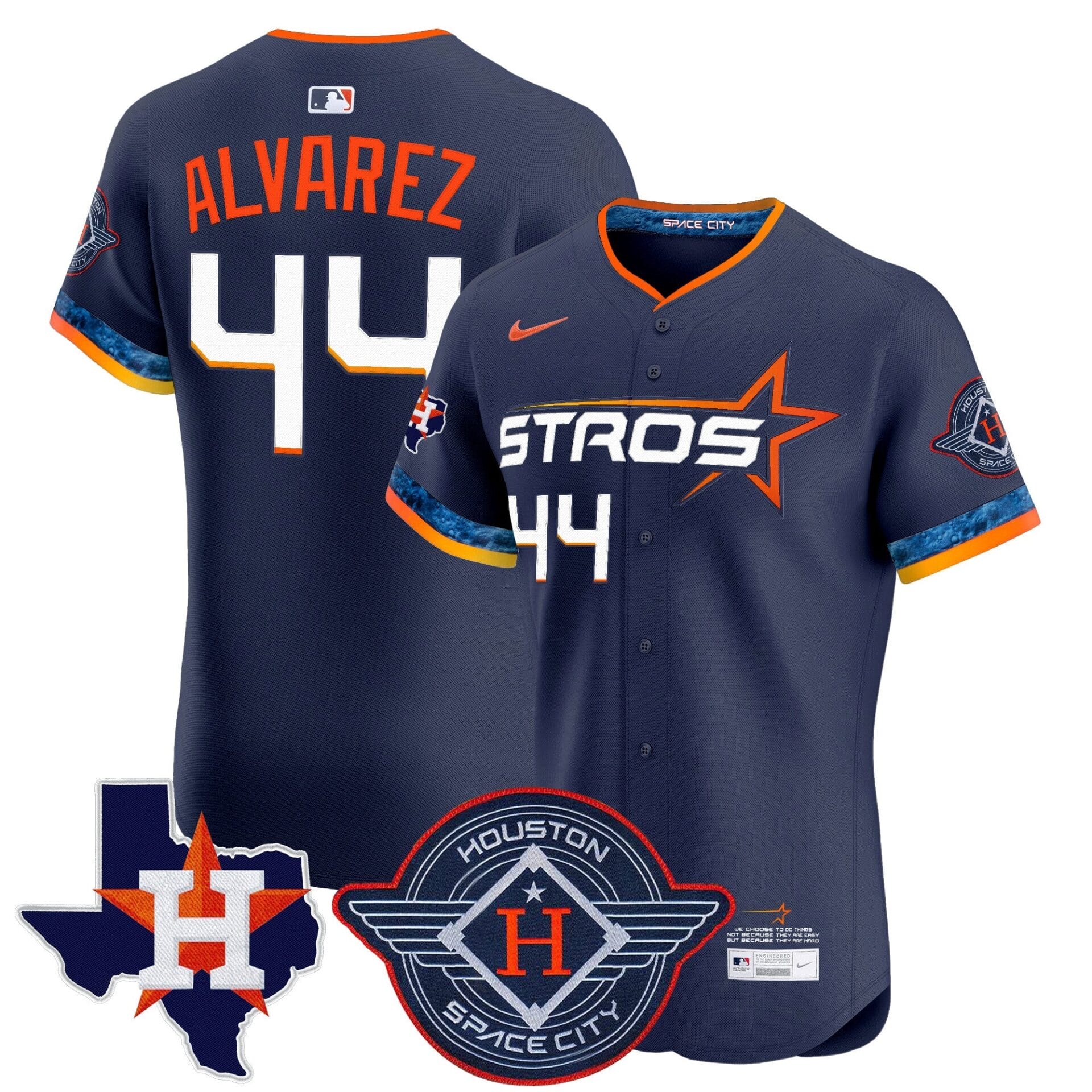 Houston Astros 2025 City Connect Texas Patch Vapor Premier Elite Jersey - All Stitched - Image 12