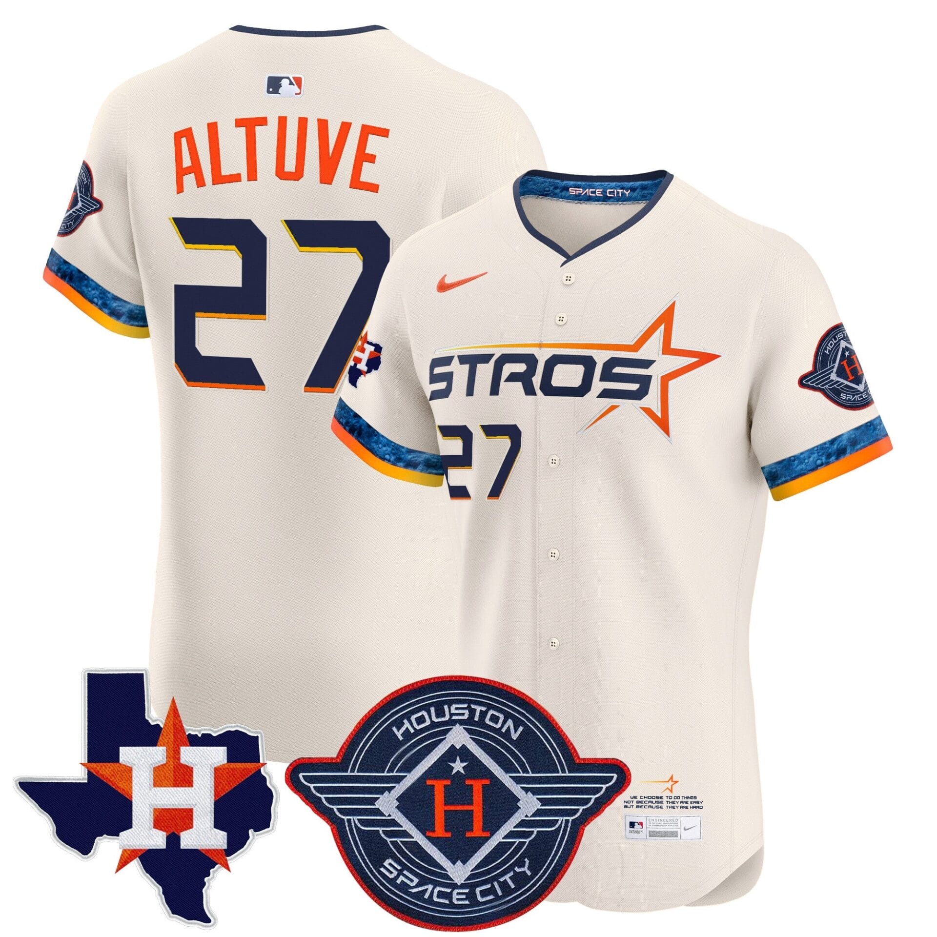 Houston Astros 2025 City Connect Texas Patch Vapor Premier Elite Jersey - All Stitched - Image 19