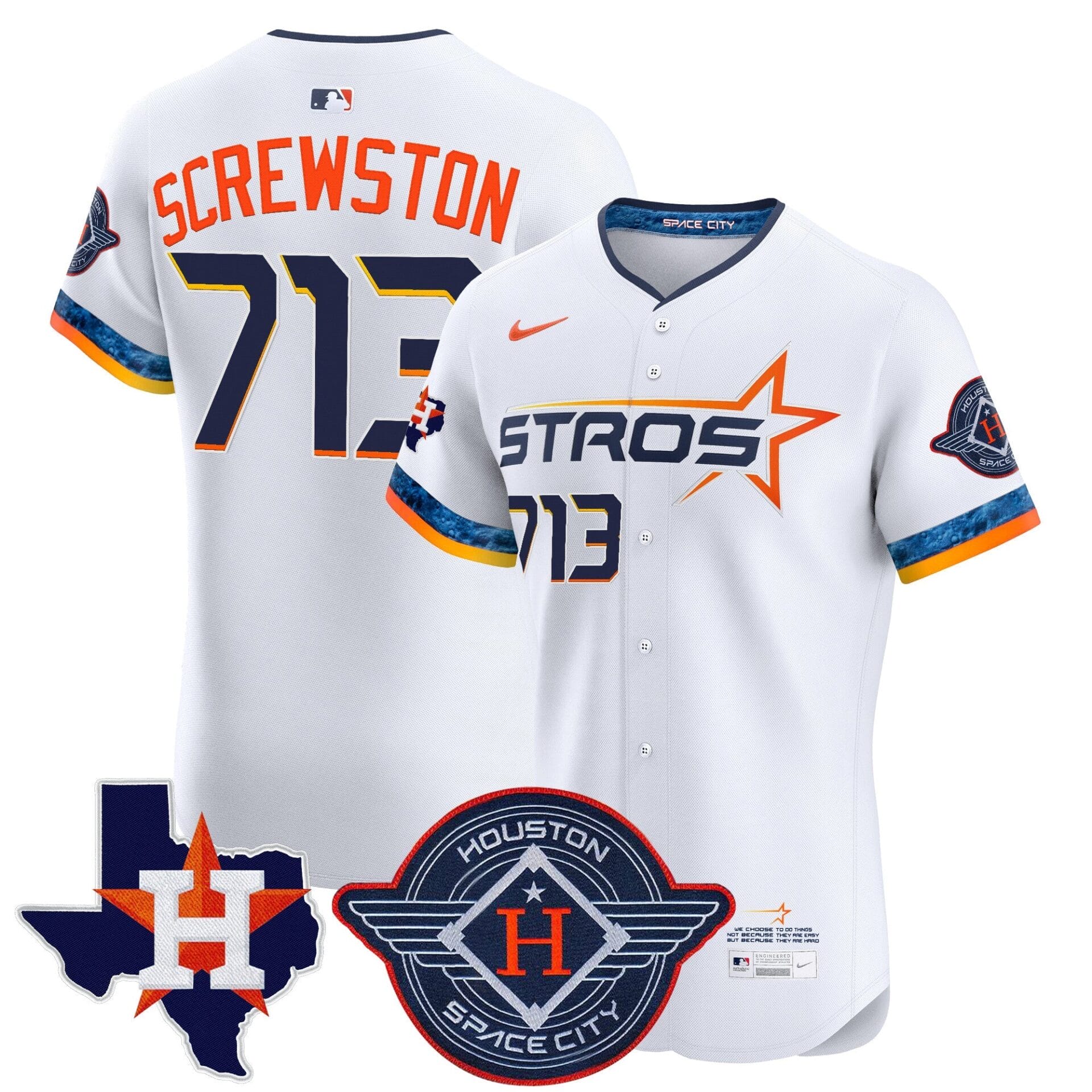 Houston Astros 2025 City Connect Texas Patch Vapor Premier Elite Jersey - All Stitched - Image 6