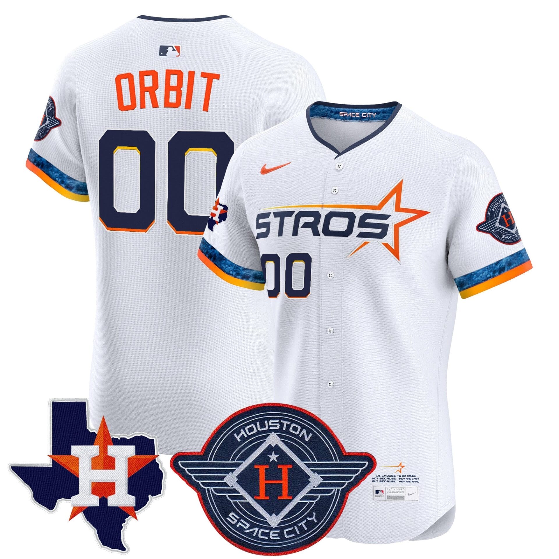 Houston Astros 2025 City Connect Texas Patch Vapor Premier Elite Jersey - All Stitched - Image 5