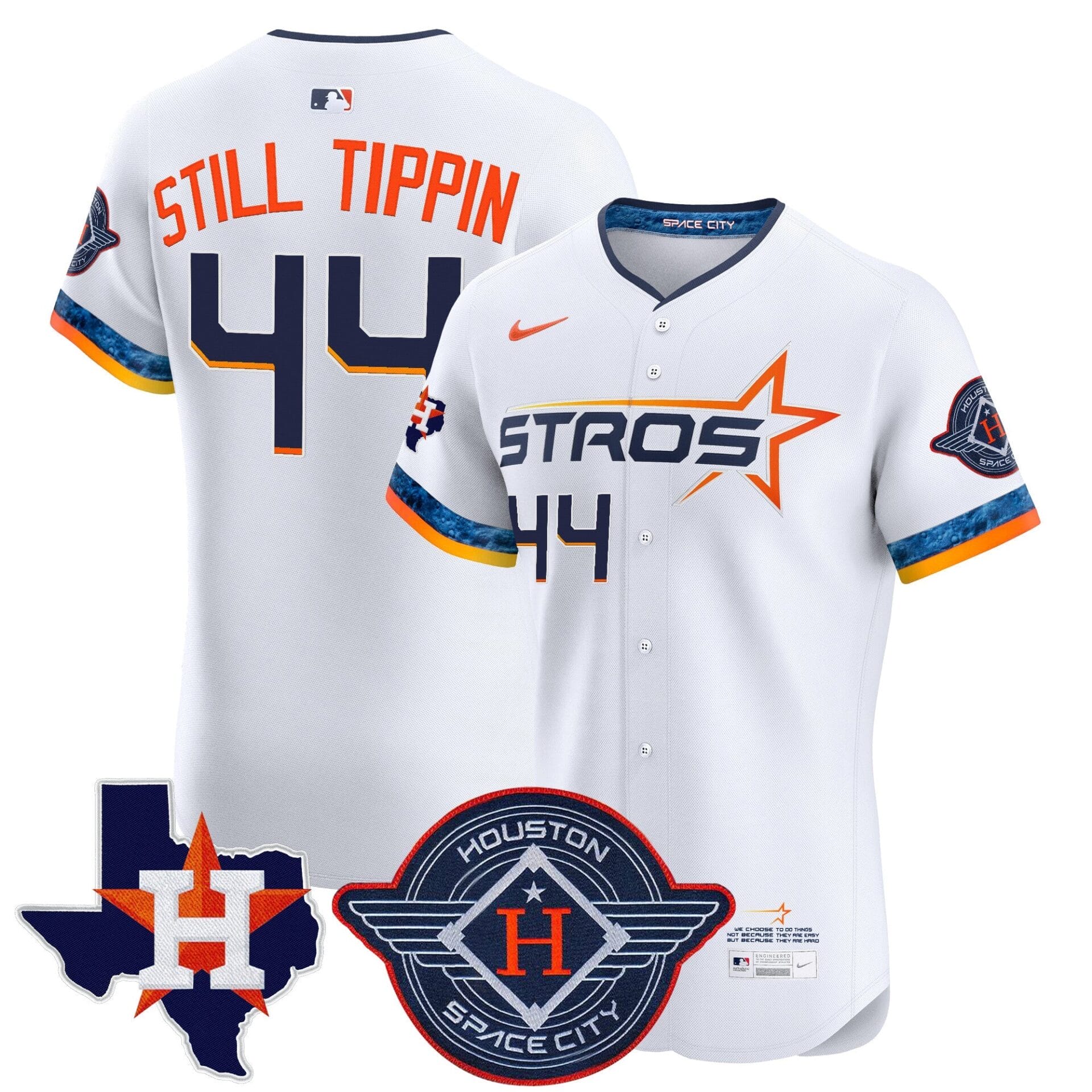 Houston Astros 2025 City Connect Texas Patch Vapor Premier Elite Jersey - All Stitched - Image 7