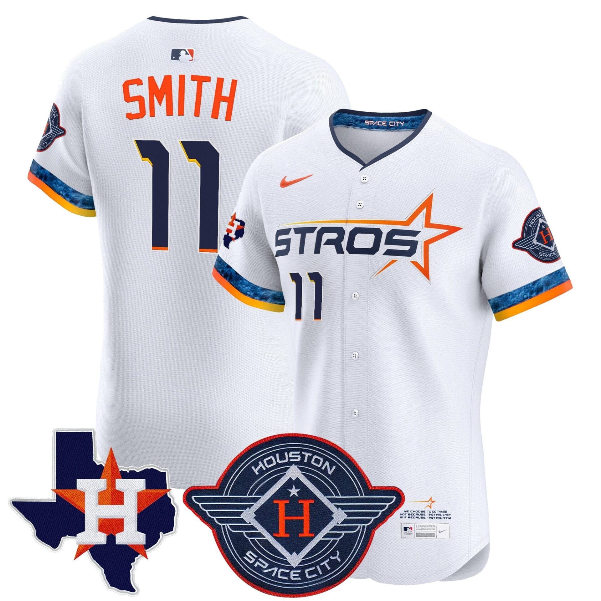 Houston Astros 2025 City Connect Texas Patch Vapor Premier Elite Jersey - All Stitched - Image 8